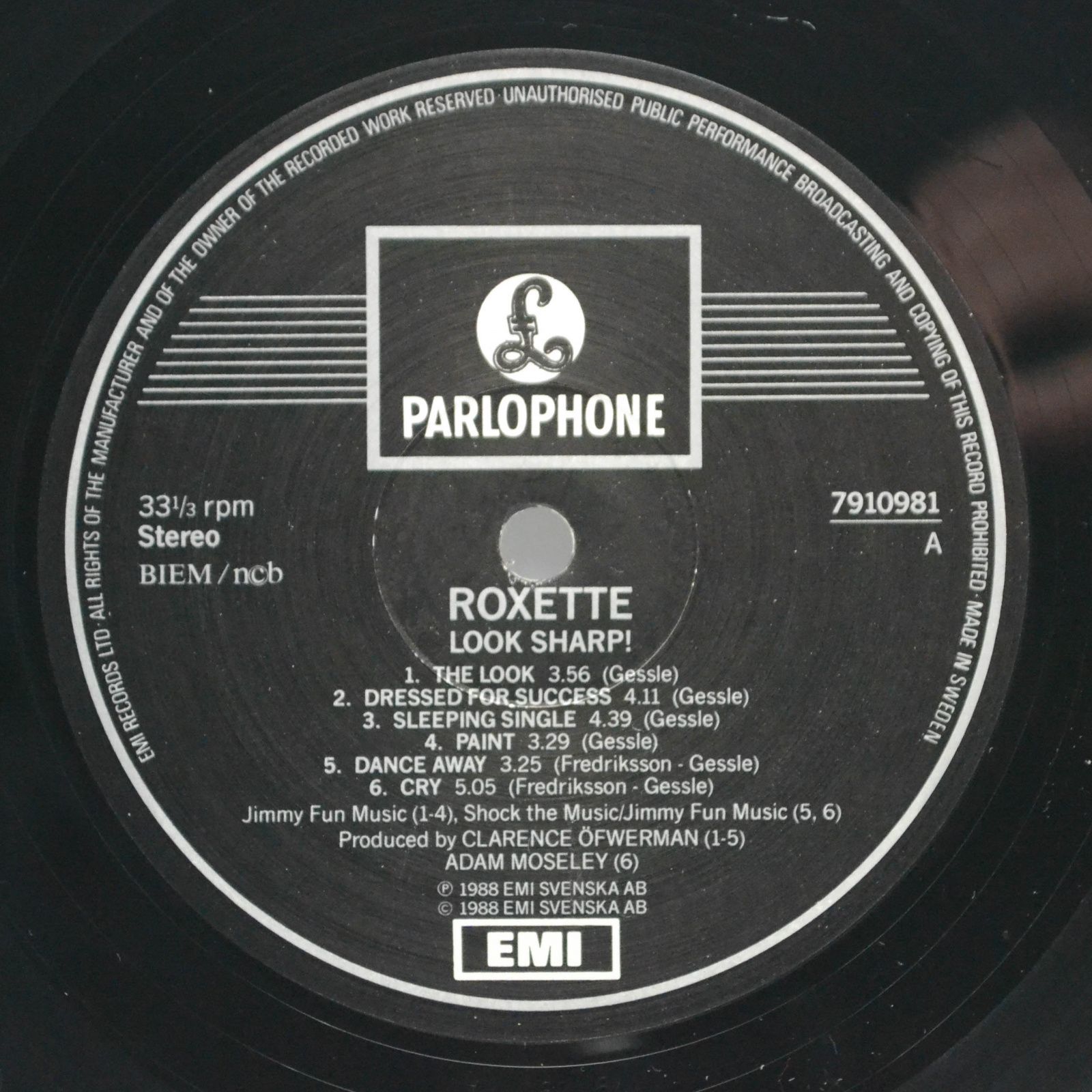Roxette — Look Sharp! (Sweden), 1988