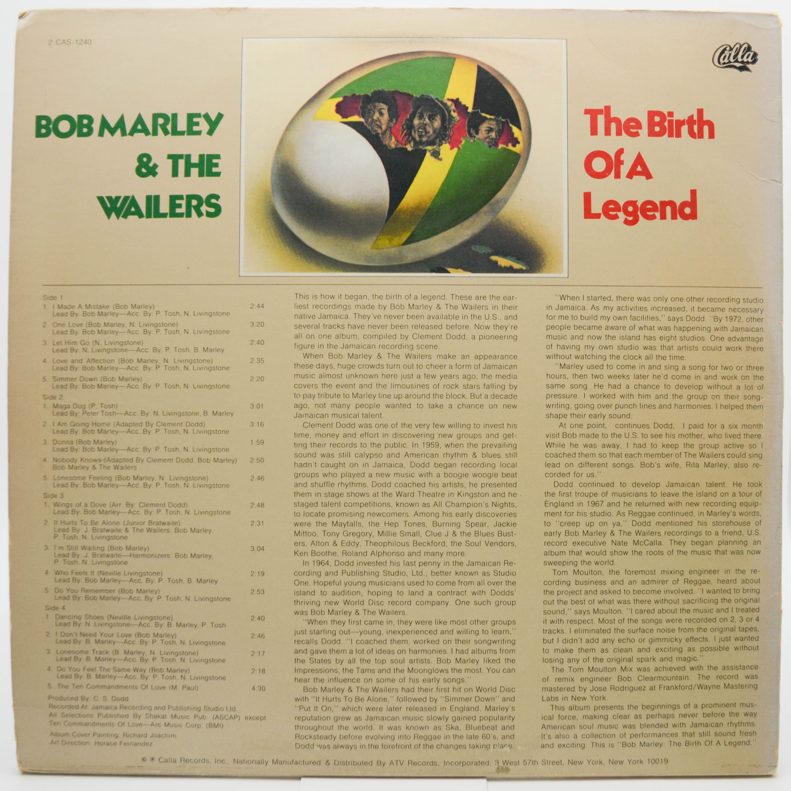 Bob Marley & The Wailers — The Birth Of A Legend (2LP, USA), 1976