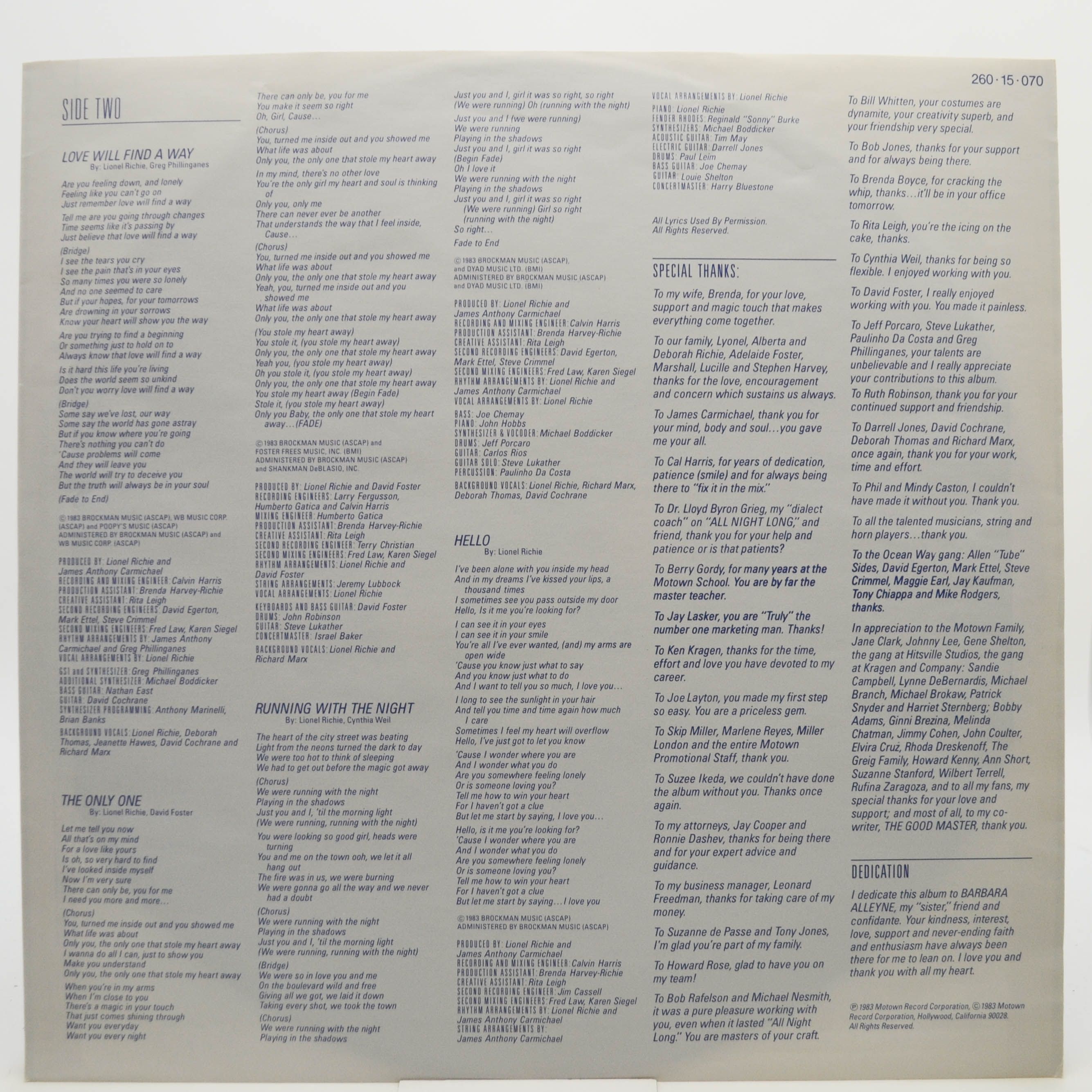 Lionel Richie — Can't Slow Down, 1983