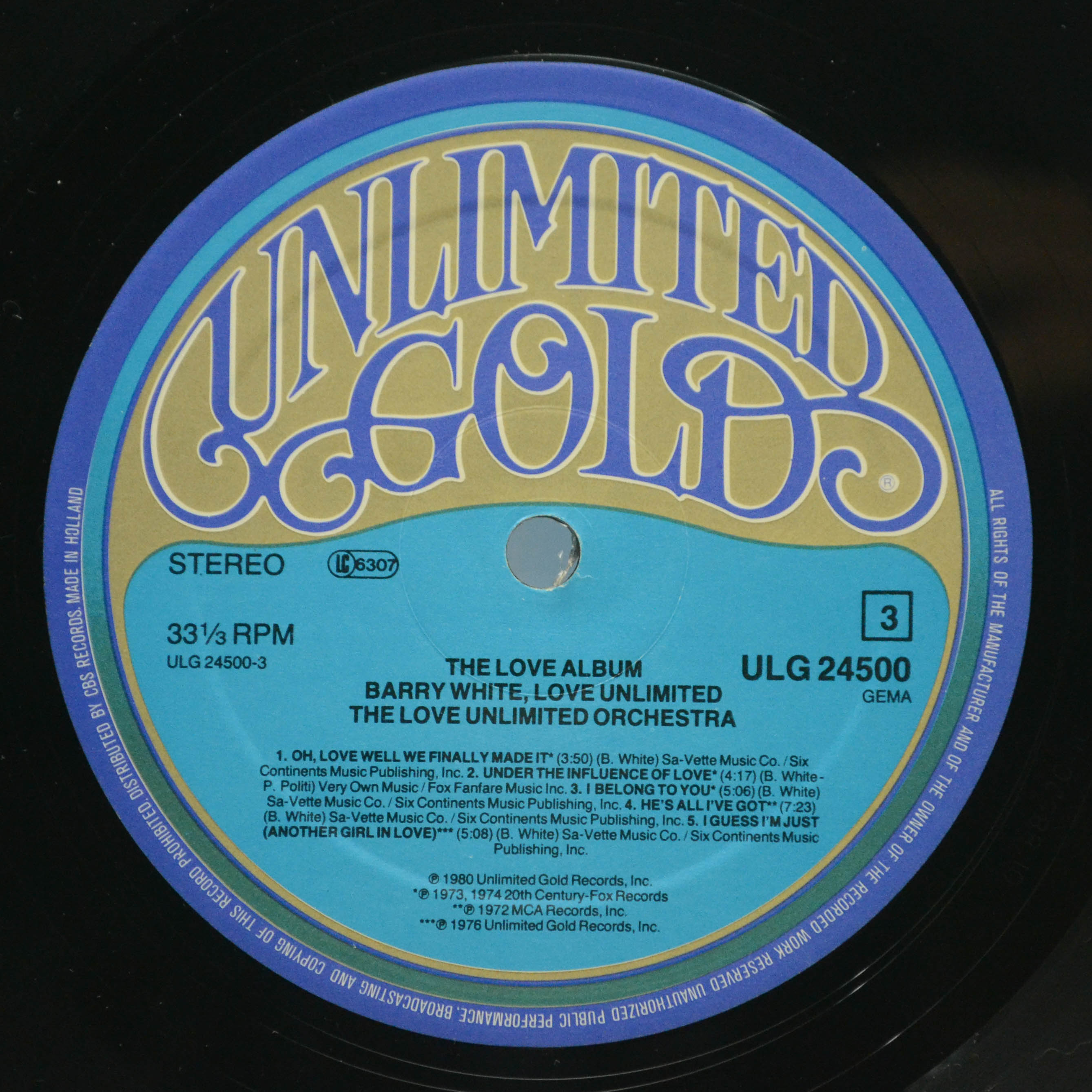 Barry White & The Love Unlimited Orchestra — The Love Album (2LP), 1982