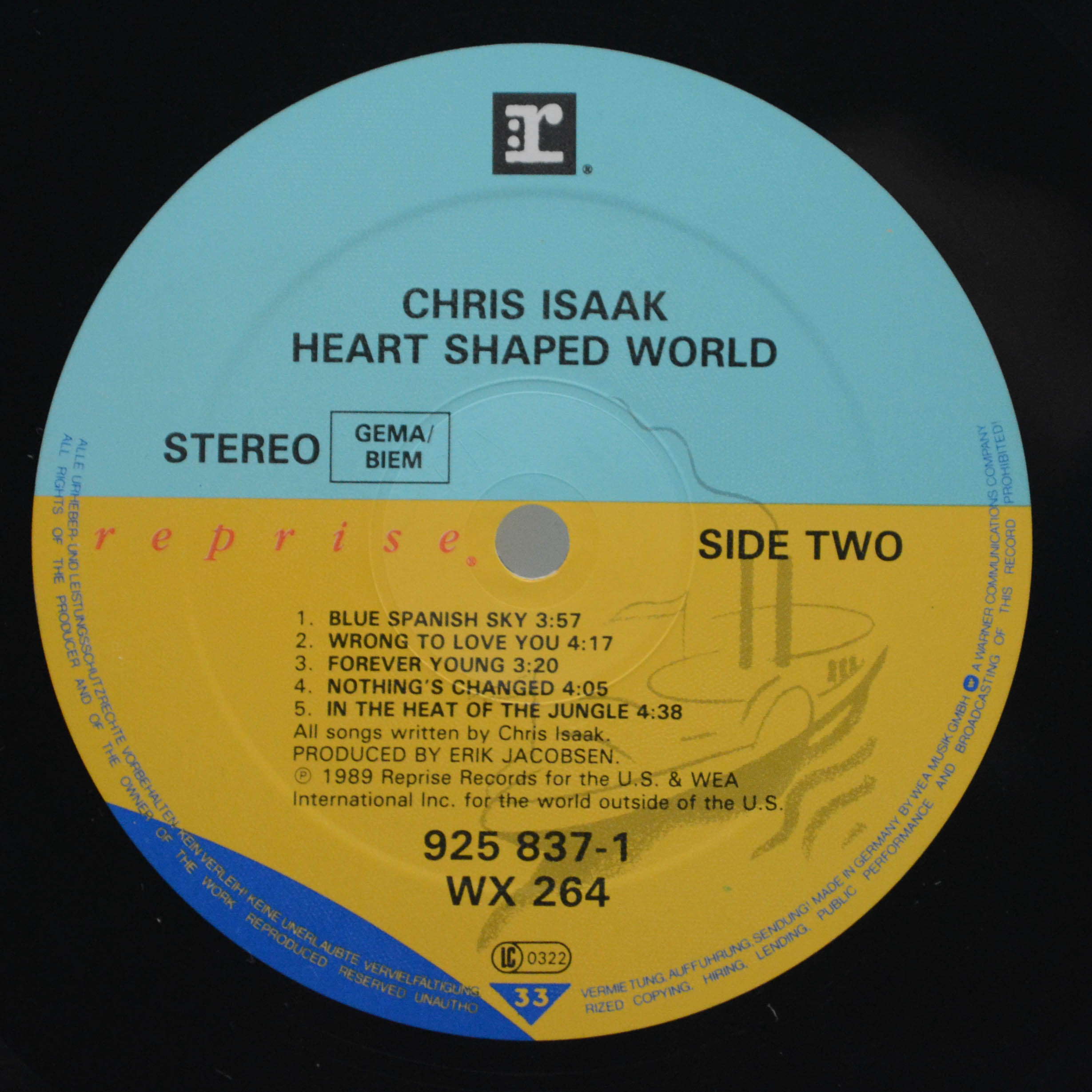 Виниловая пластинка Chris Isaak — Heart Shaped World, 1989