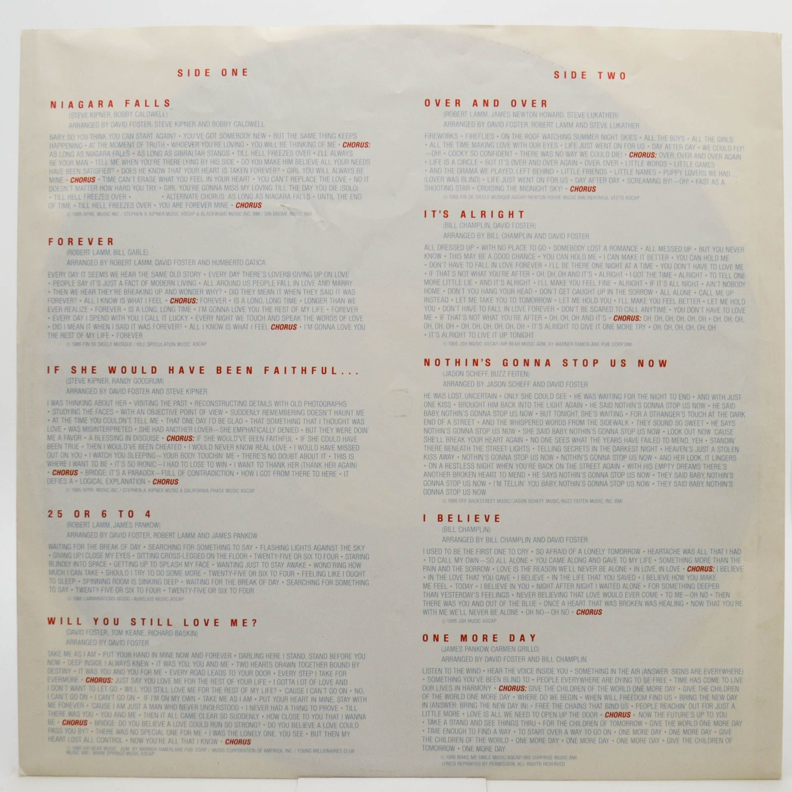 Chicago — Chicago 18, 1986