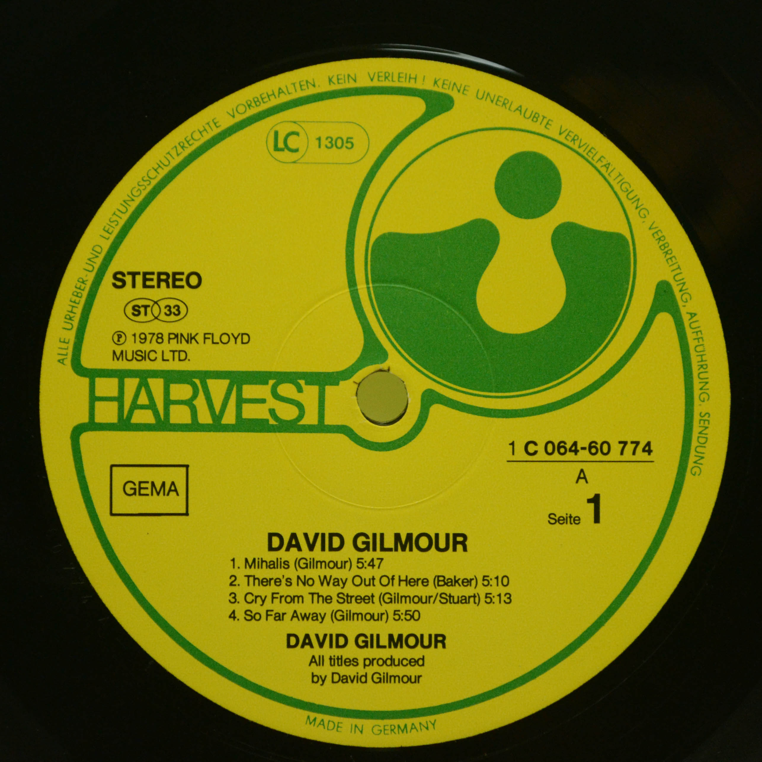 David Gilmour — David Gilmour, 1978