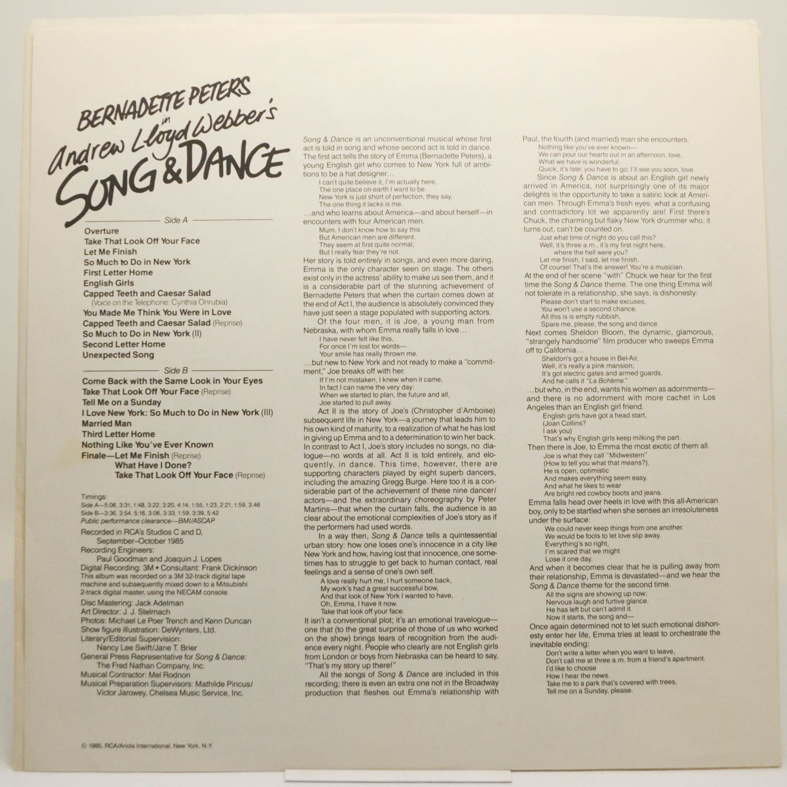 Bernadette Peters — Song & Dance, 1985