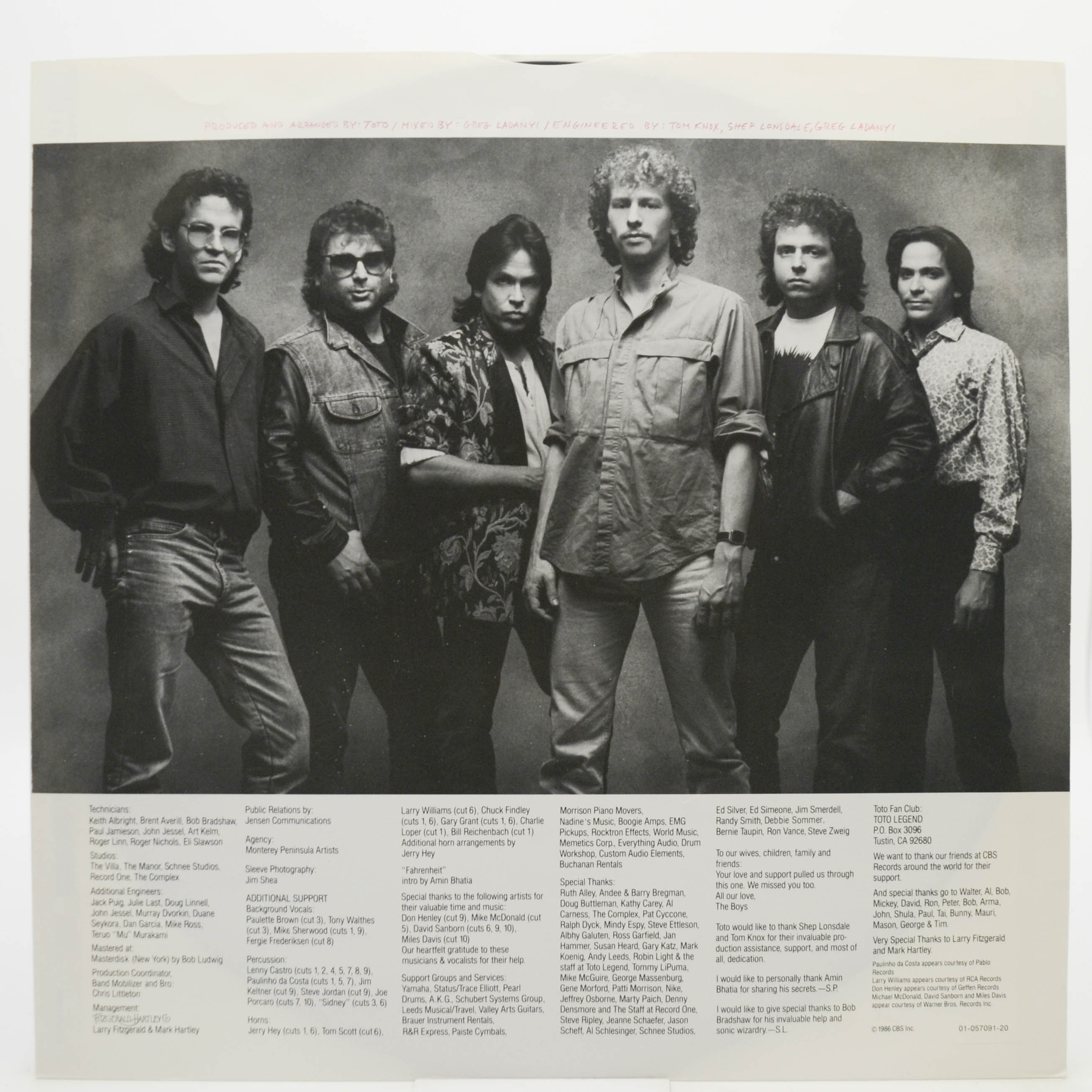 Toto — Fahrenheit, 1986