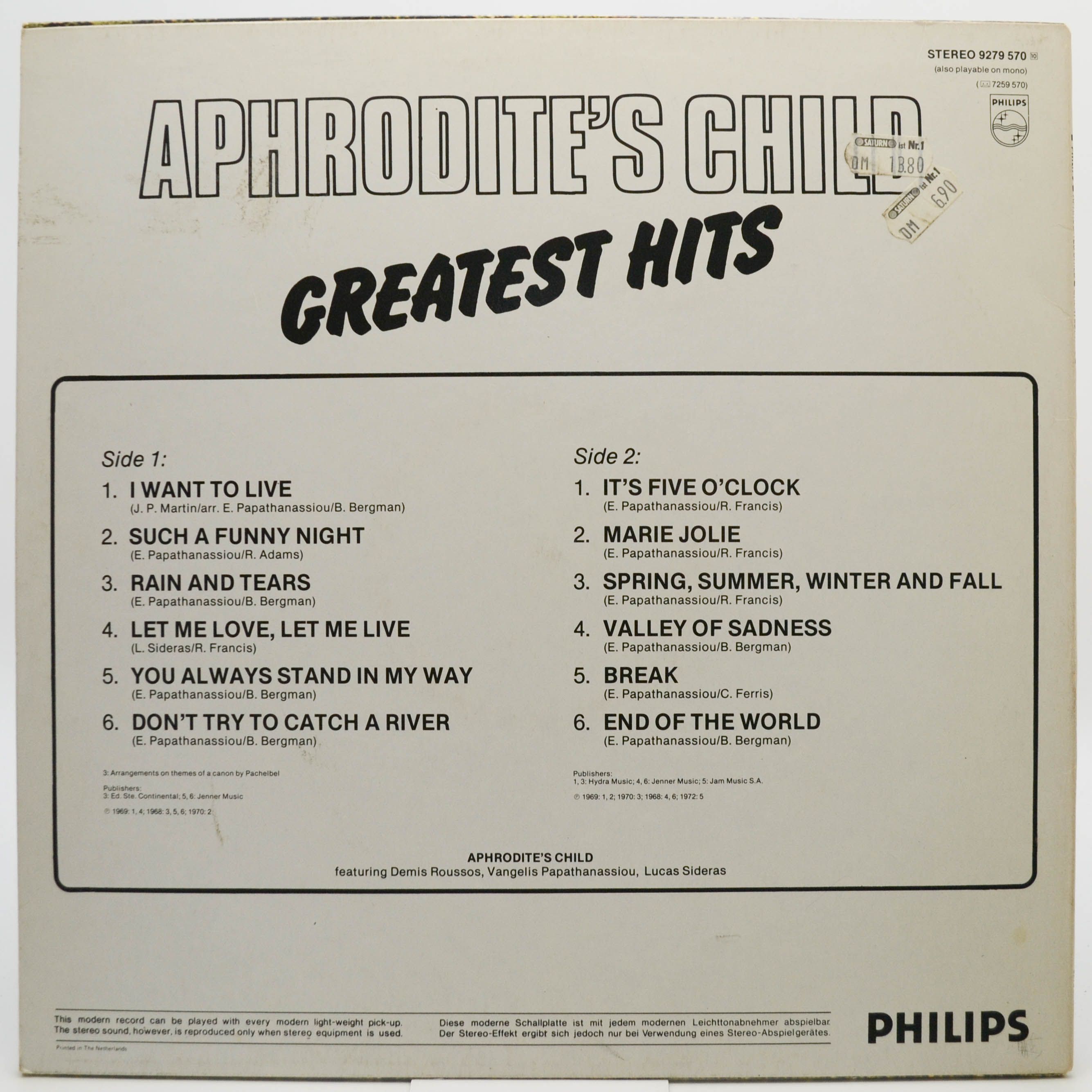 Aphrodite's Child — Greatest Hits, 1979