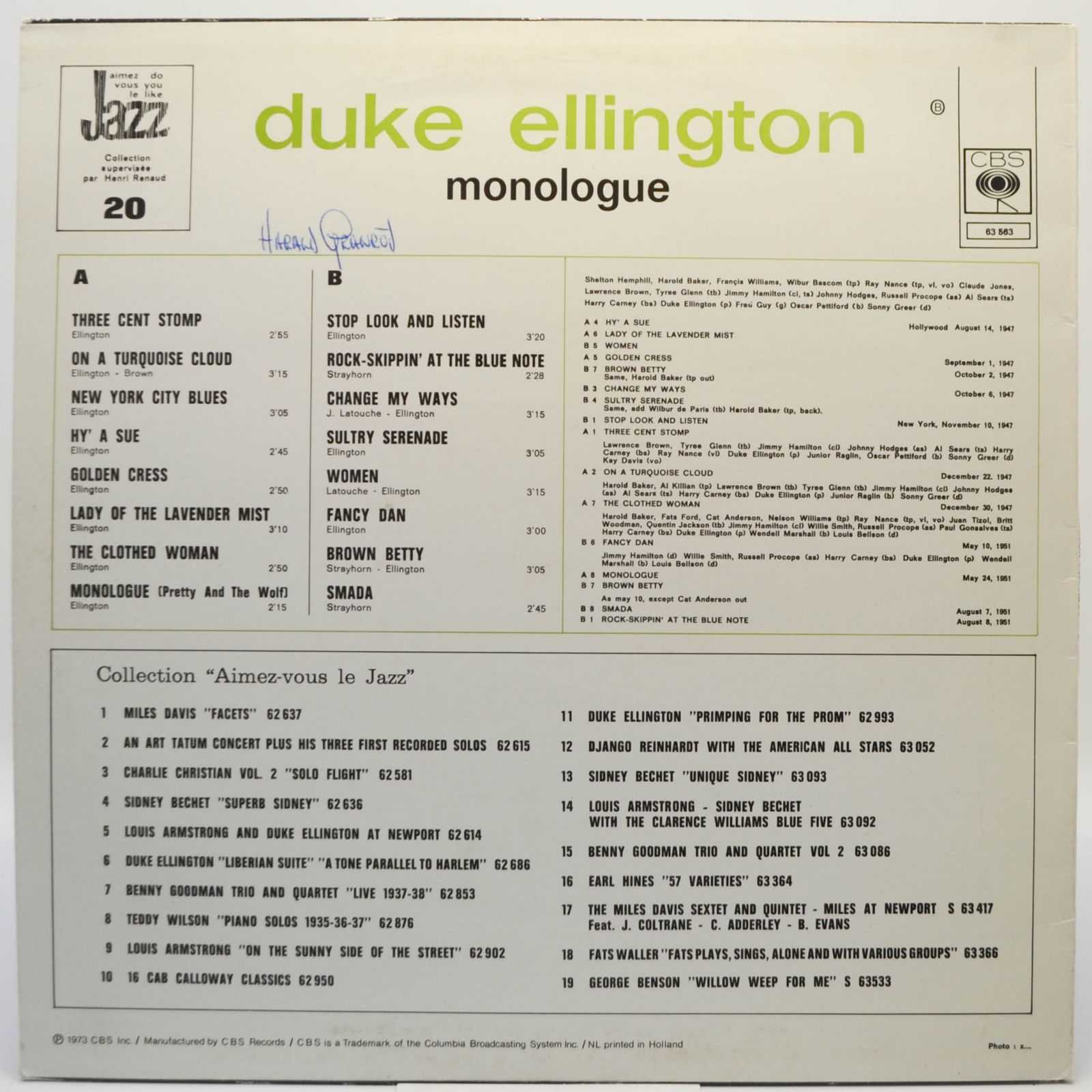 Duke Ellington — Monologue, 1973