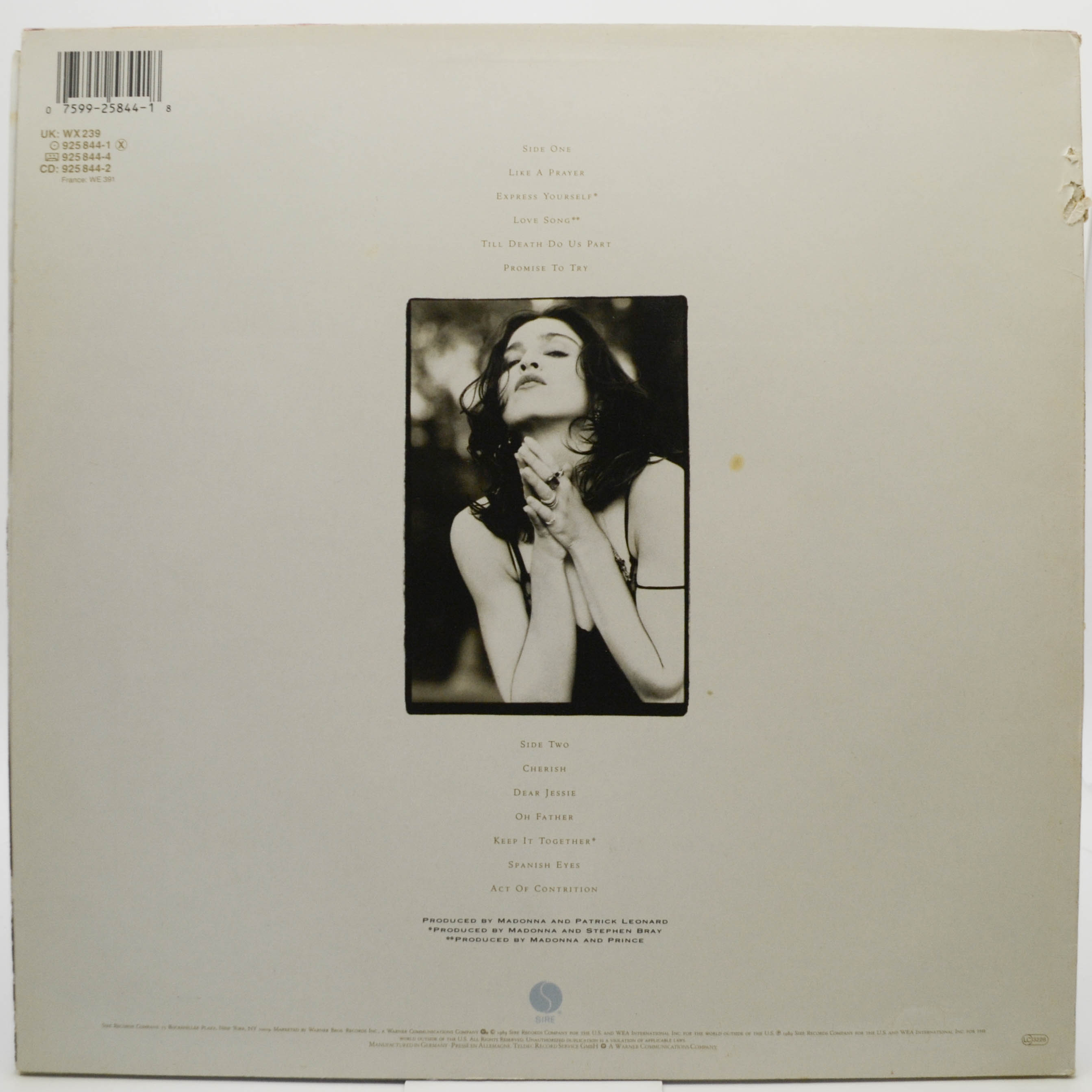 Madonna — Like A Prayer, 1989