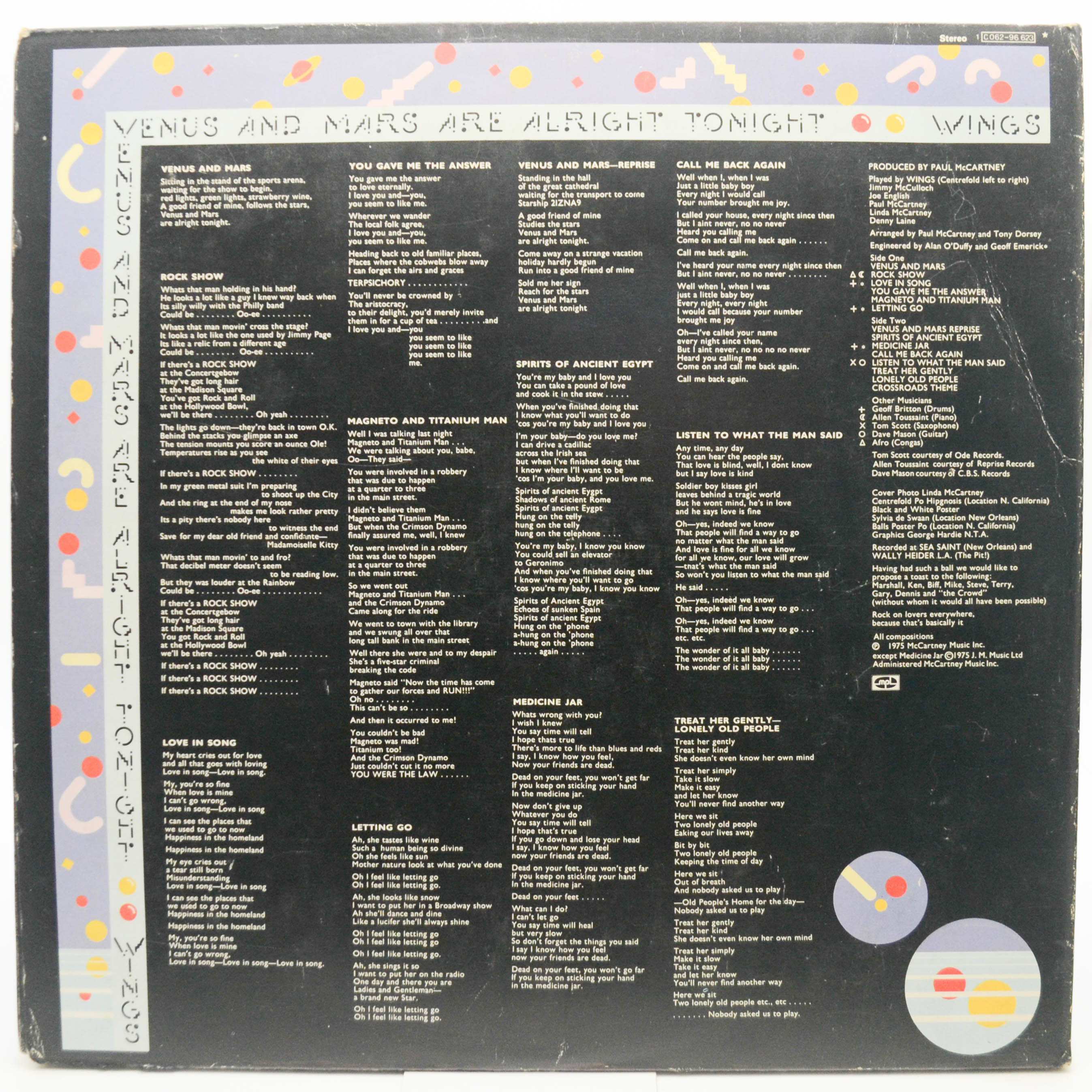 Виниловая пластинка Wings — Venus And Mars (2 stickers), 1975