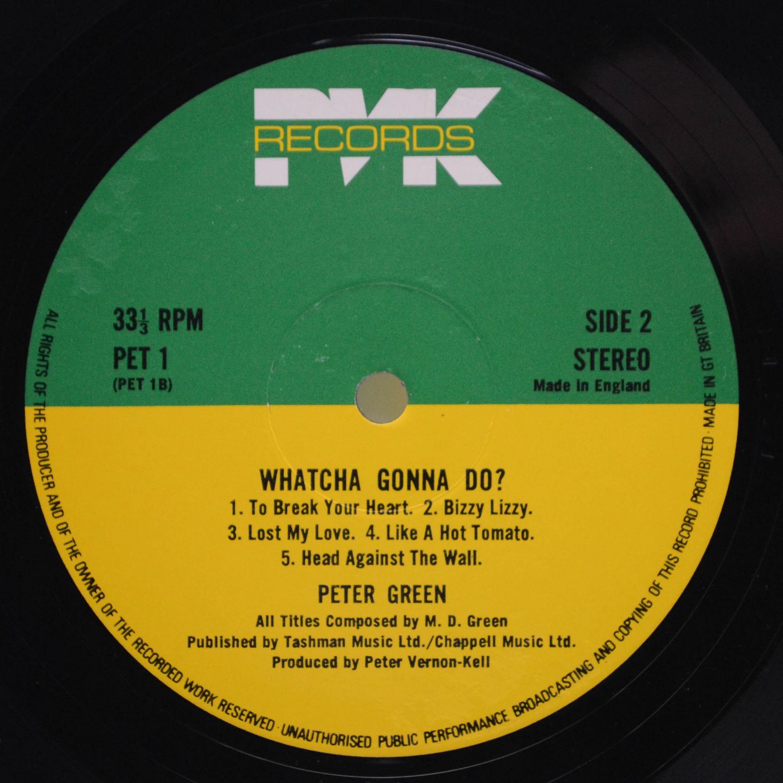 Peter Green — Whatcha Gonna Do? (UK), 1981
