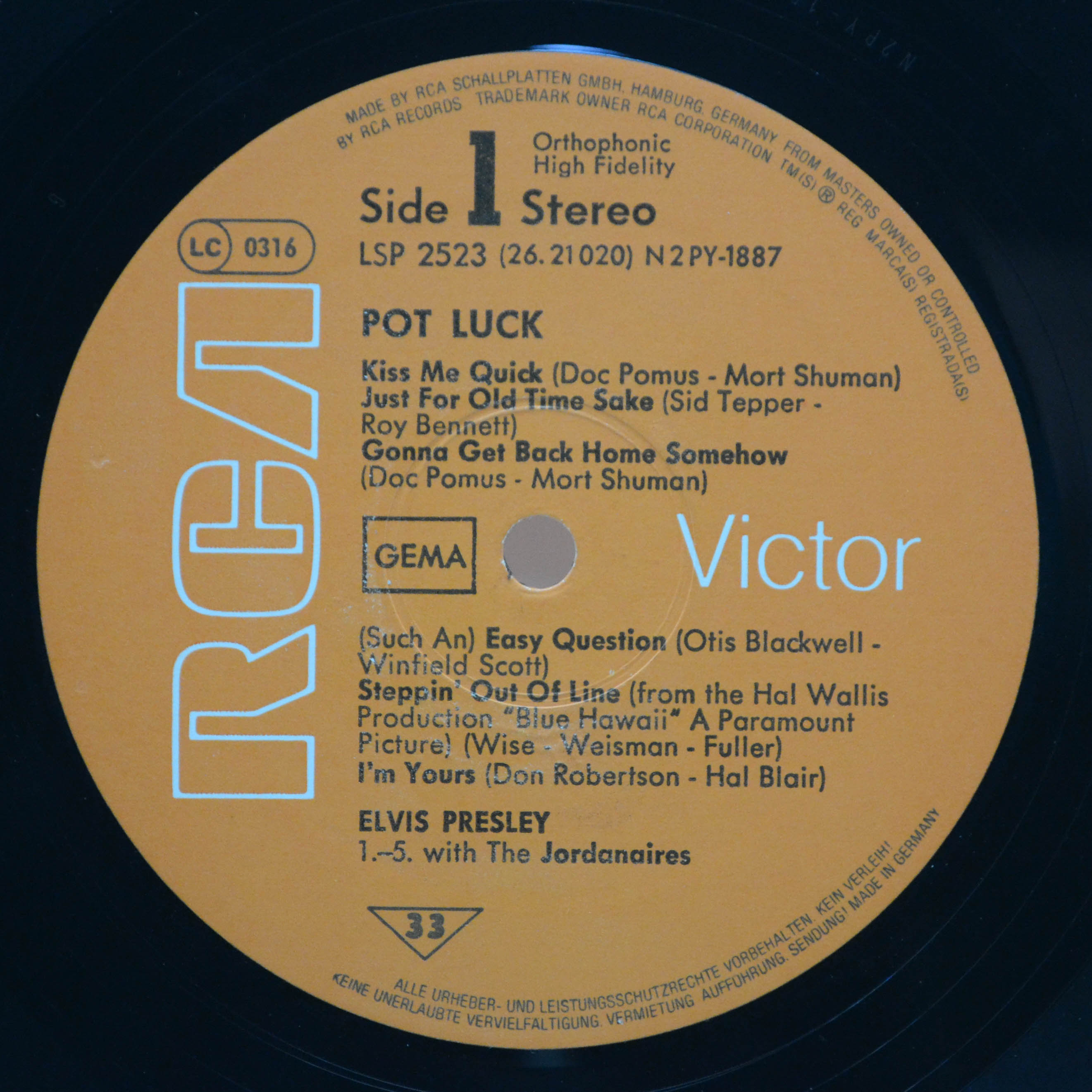 Elvis Presley — Pot Luck, 1962