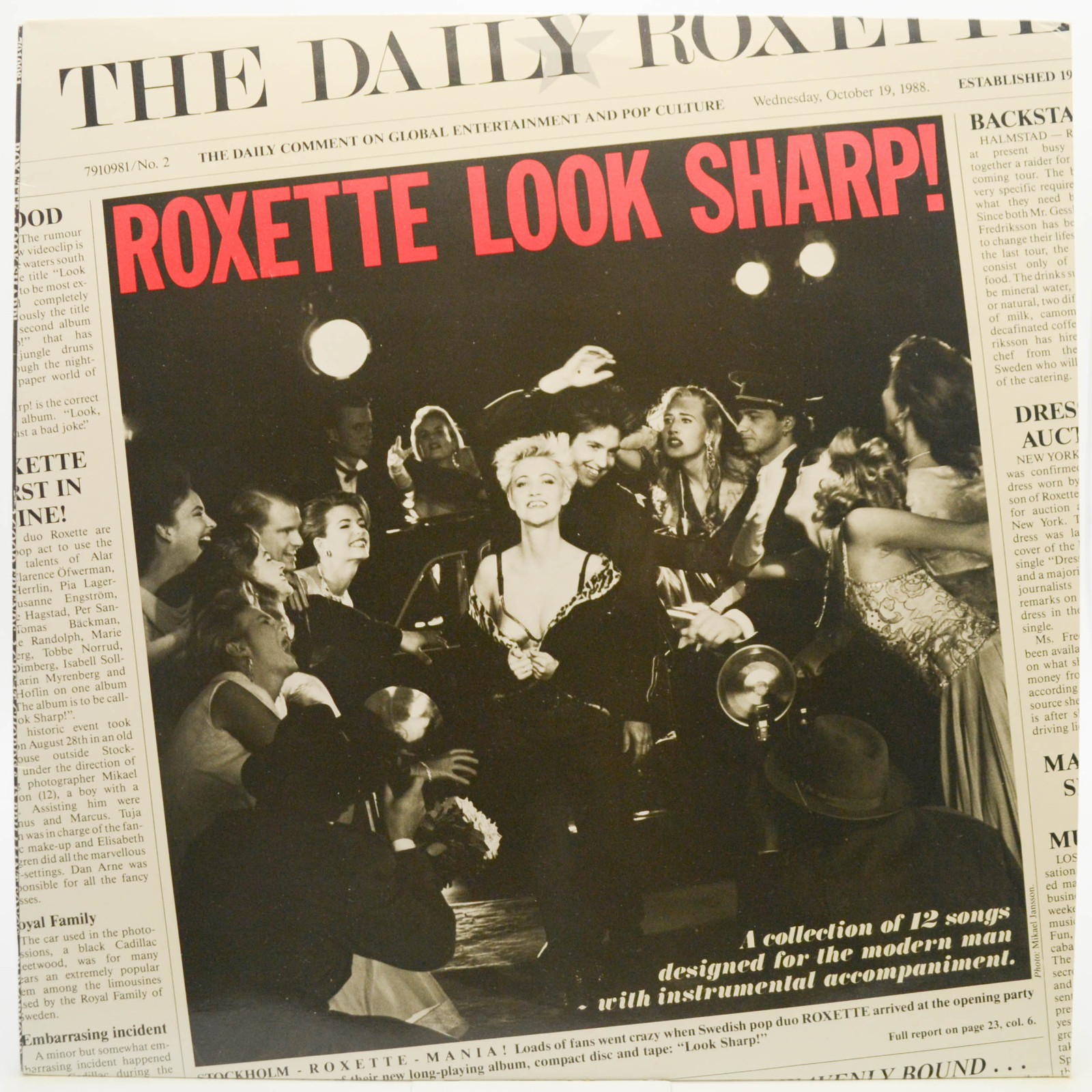 Виниловая пластинка Roxette — Look Sharp! (1-st, Sweden), 1988