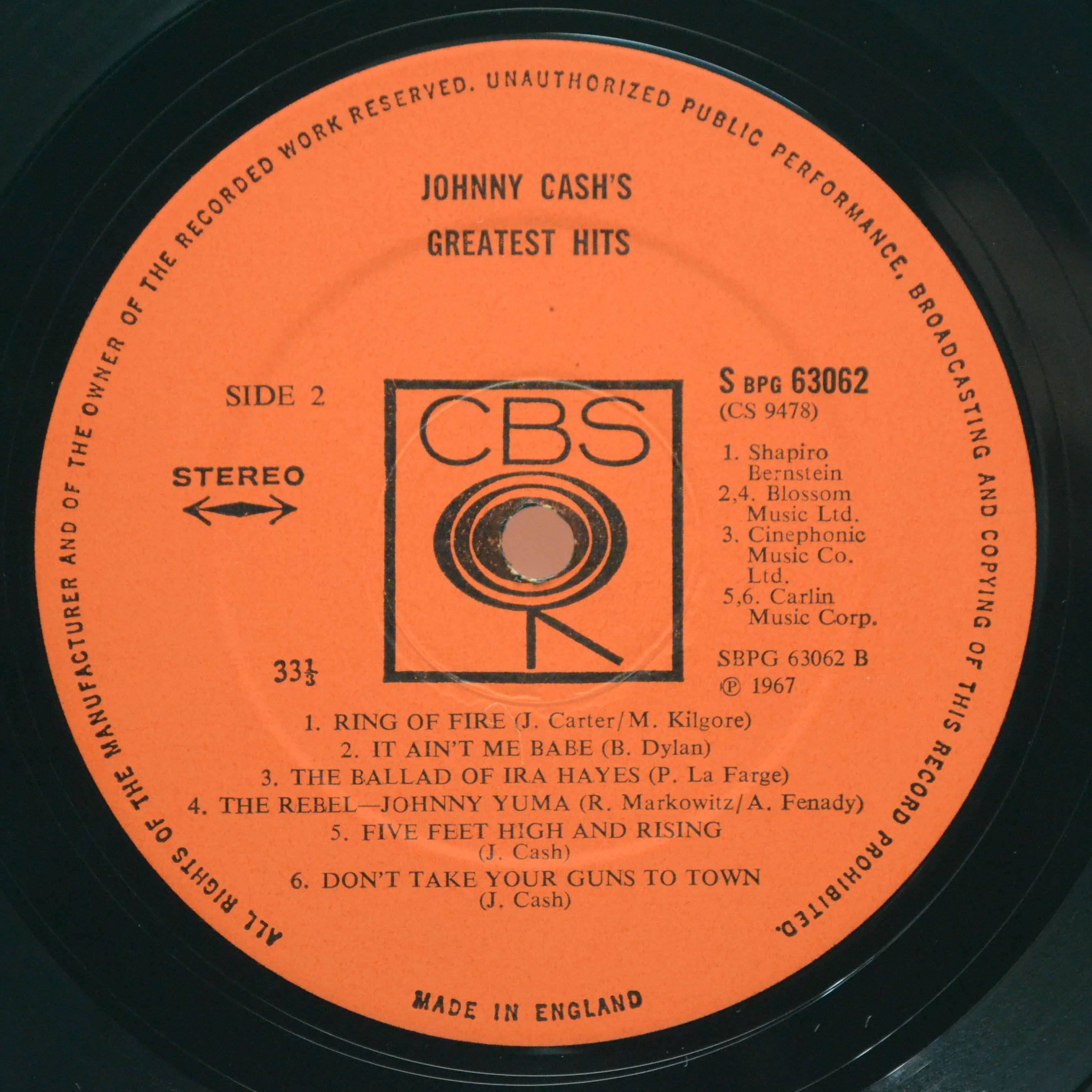 Johnny Cash — Greatest Hits Volume 1 (UK), 1967