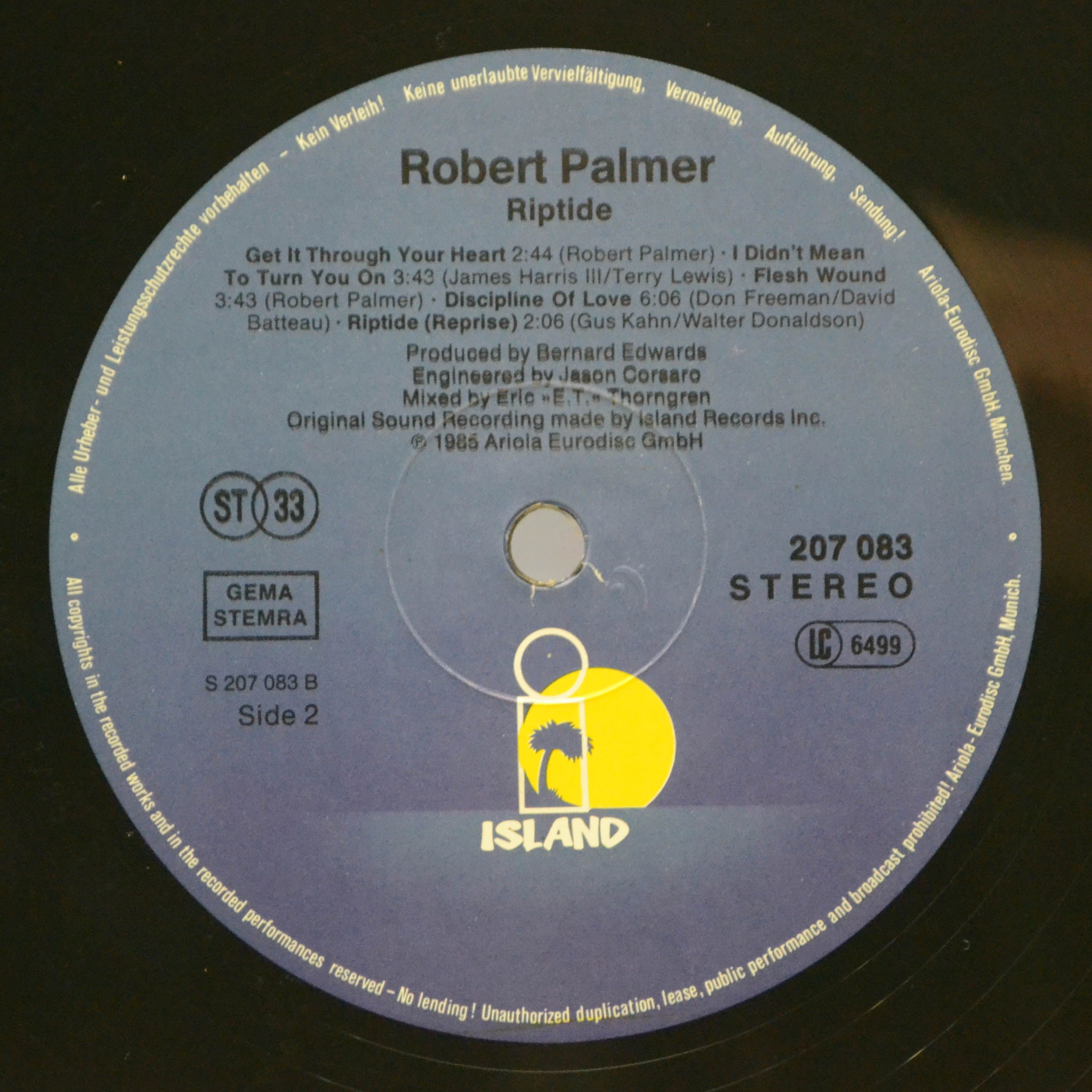 Robert Palmer — Riptide, 1985