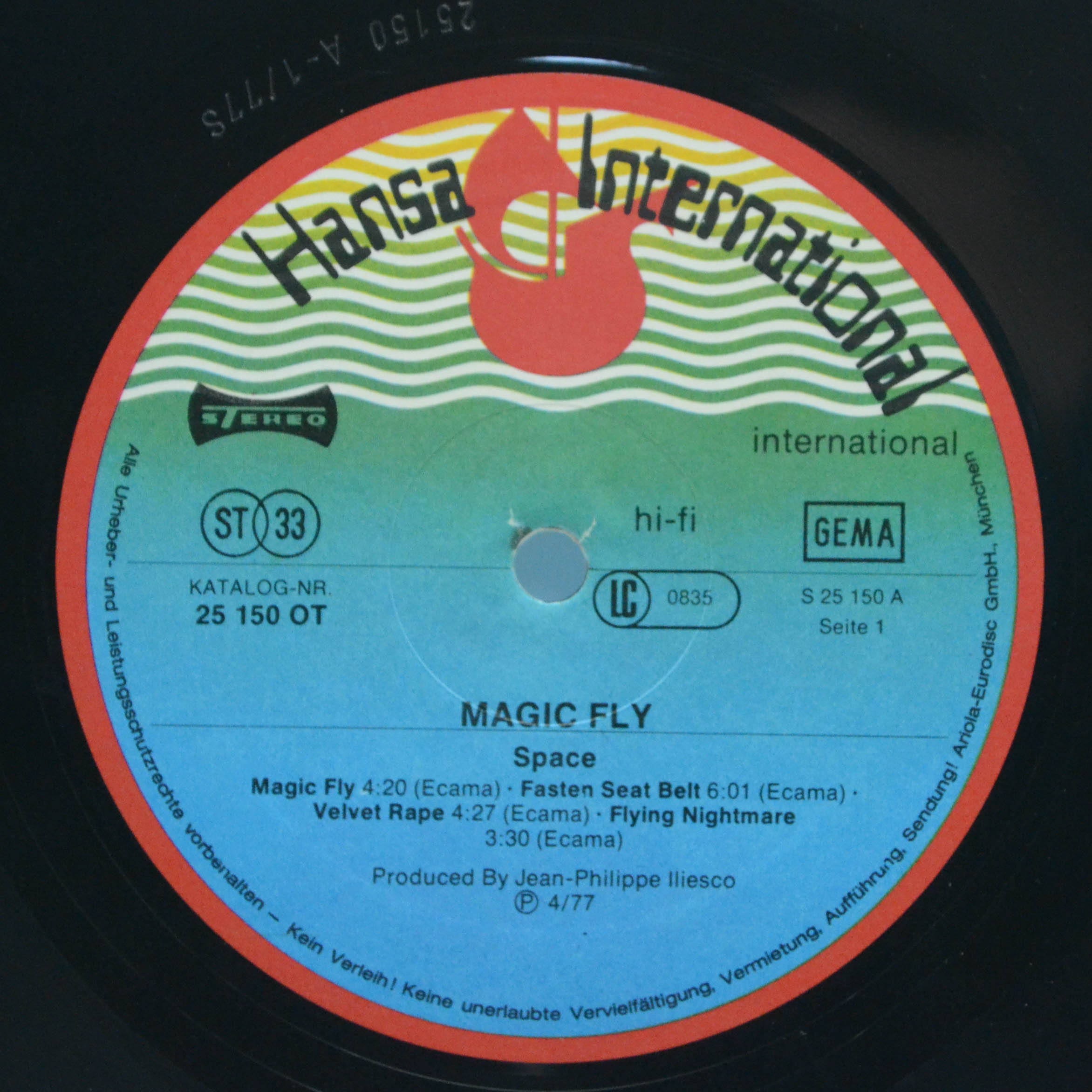 Виниловая пластинка Space — Magic Fly, 1977
