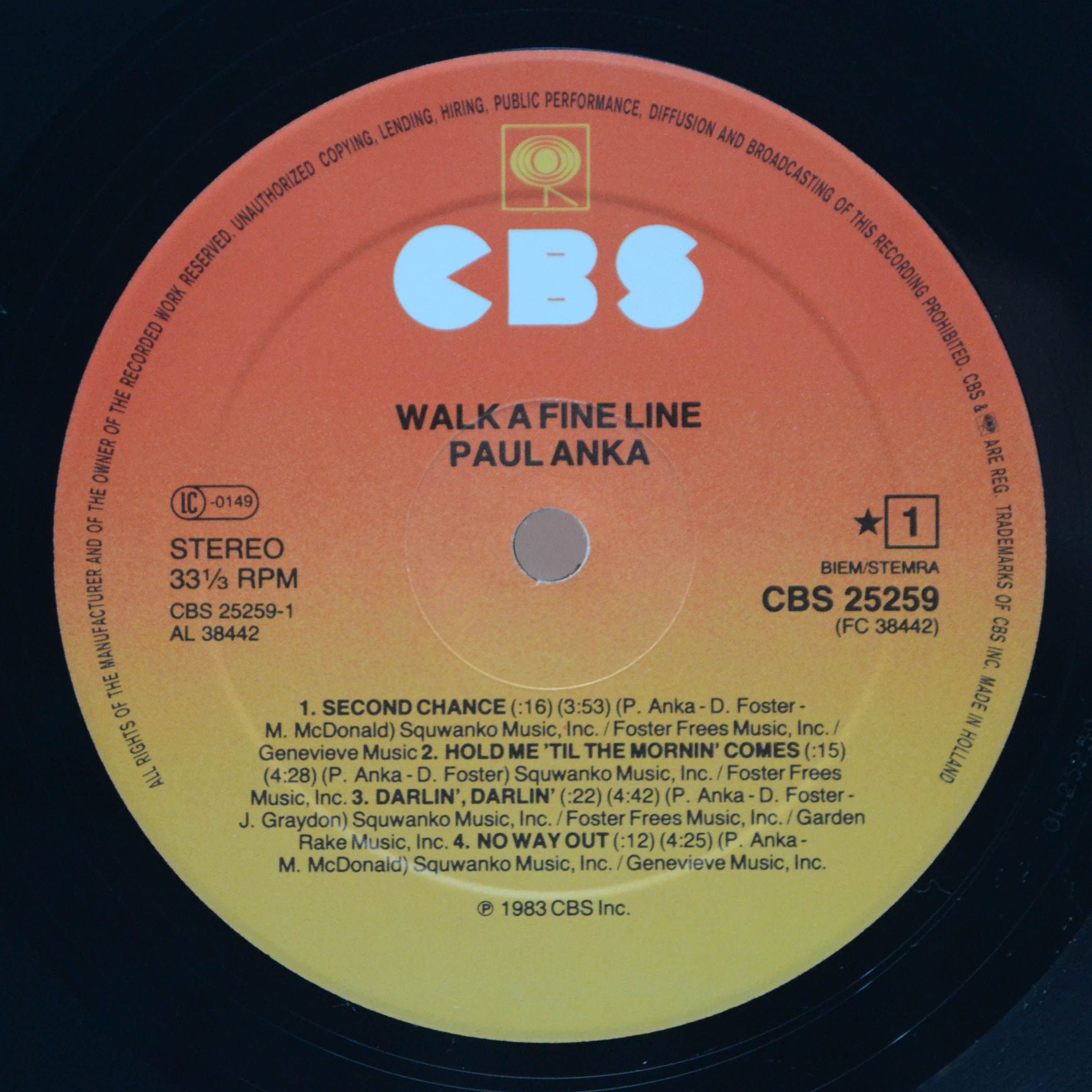 Paul Anka — Walk A Fine Line, 1983
