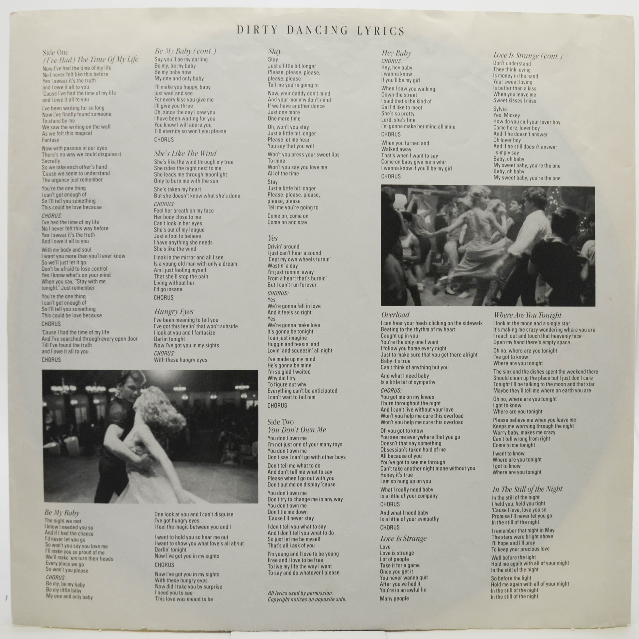 Various — Dirty Dancing (Original Soundtrack From The Vestron Motion Picture), 1987
