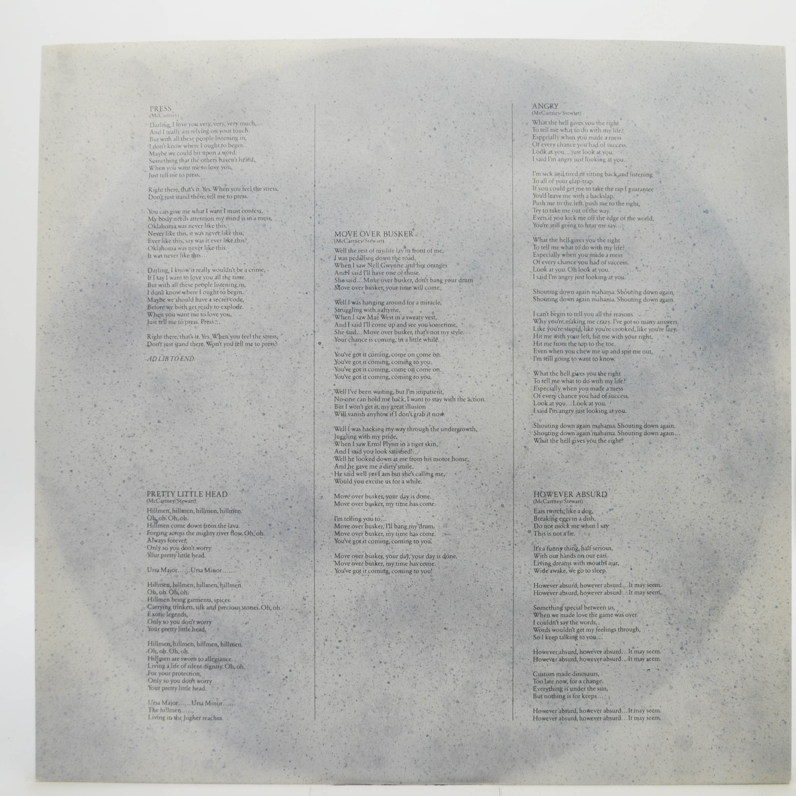 Paul McCartney — Press To Play, 1986