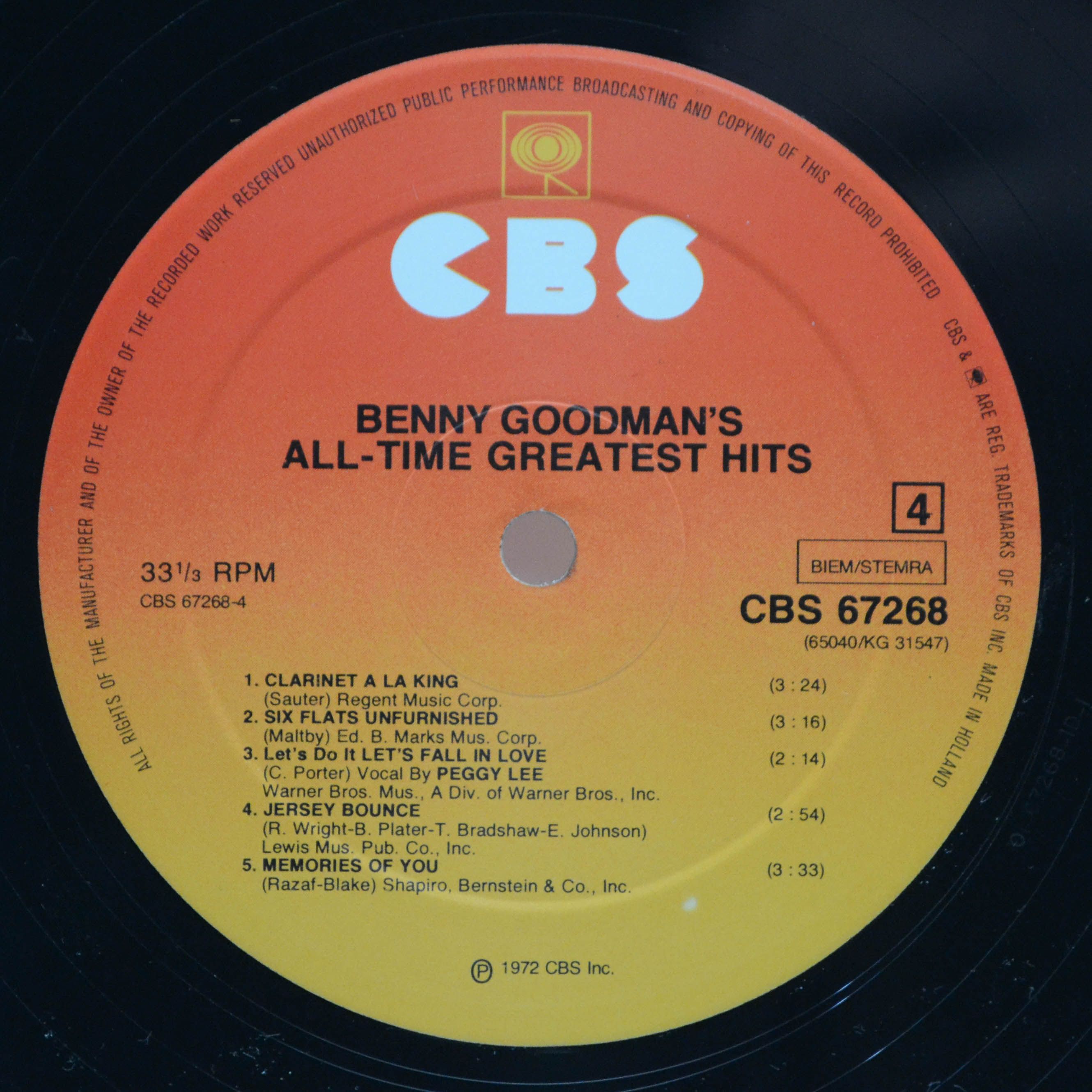 Benny Goodman — All-Time Greatest Hits (2LP), 1972