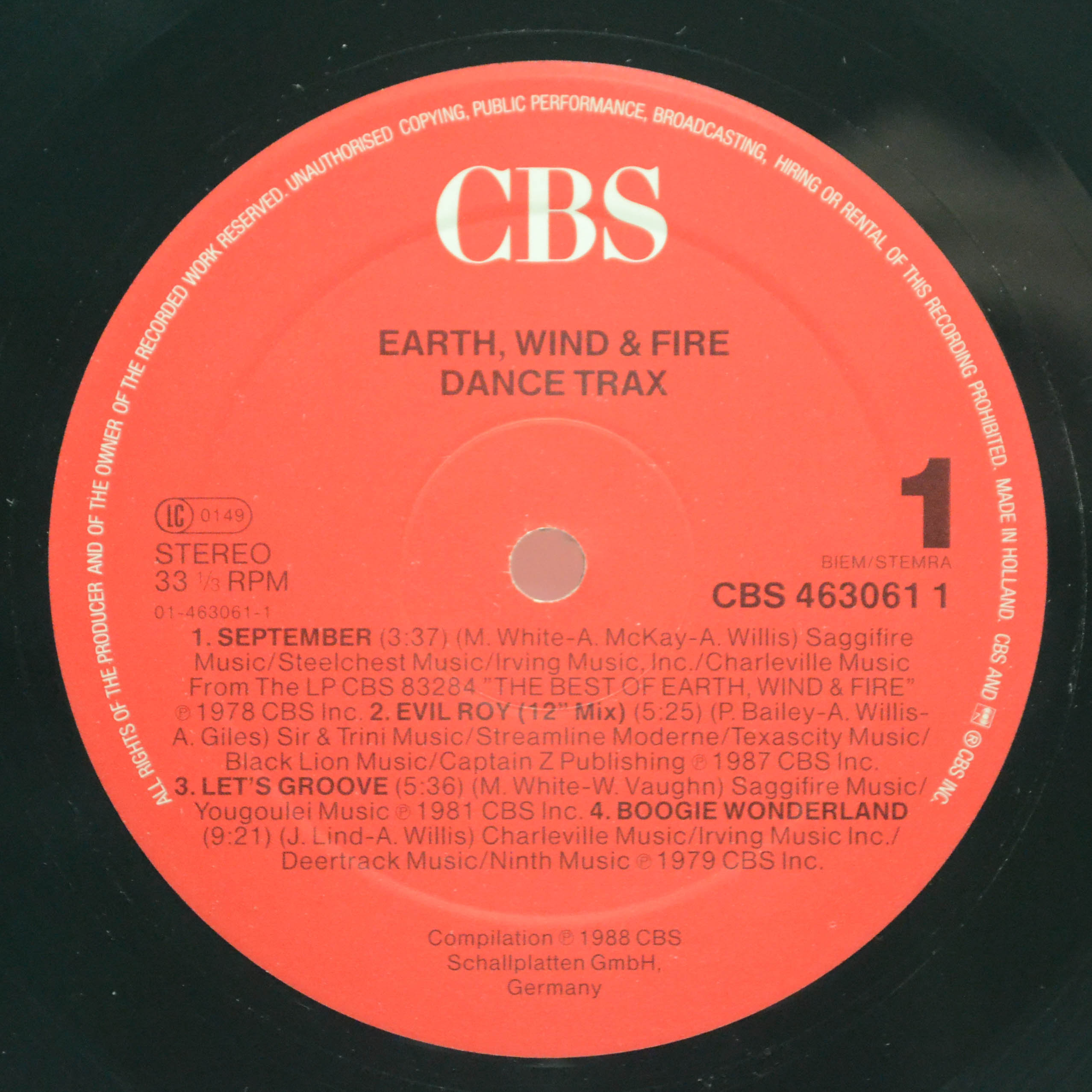 Earth, Wind & Fire — Dance Trax, 1988