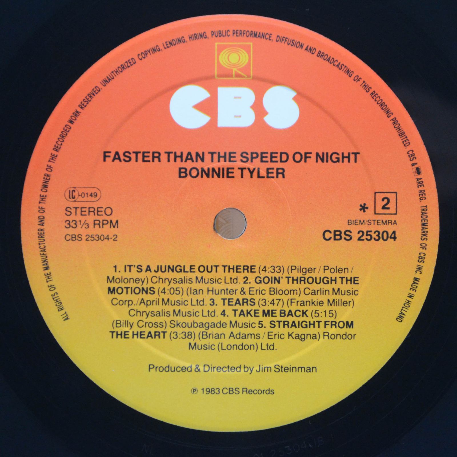 Bonnie Tyler — Faster Than The Speed Of Night, 1983