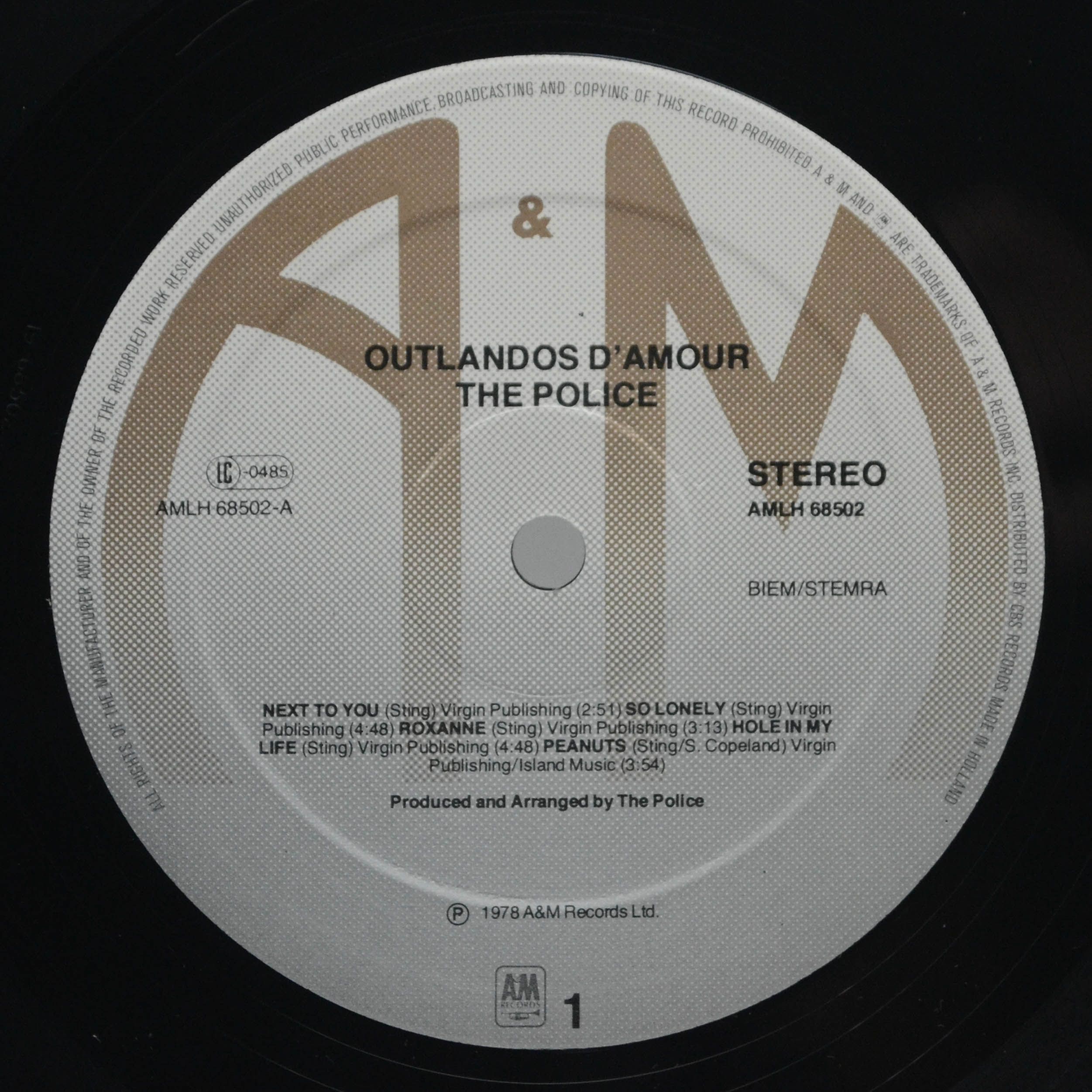 Police — Outlandos D'Amour, 1978