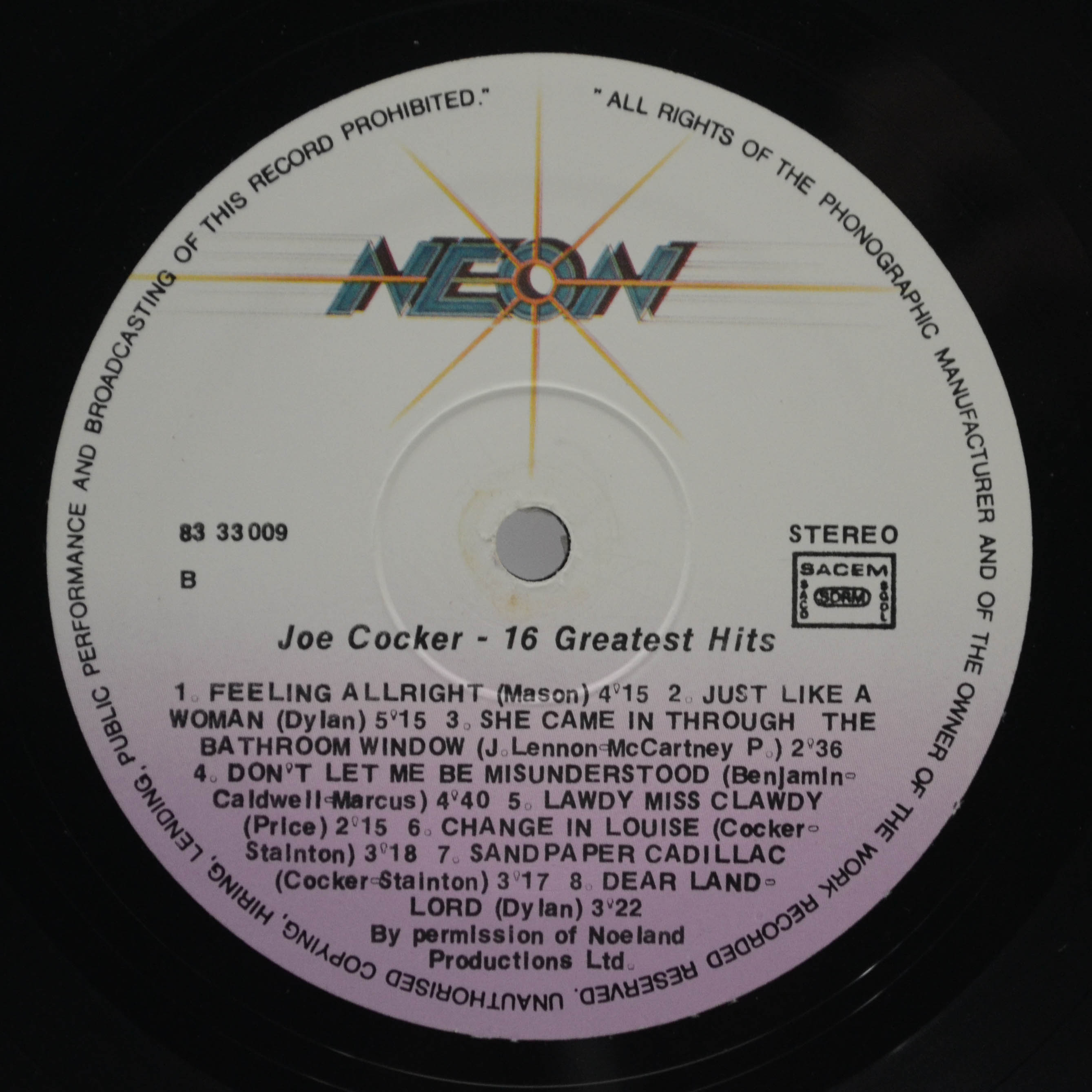 Joe Cocker — 16 Greatest Hits, 1988