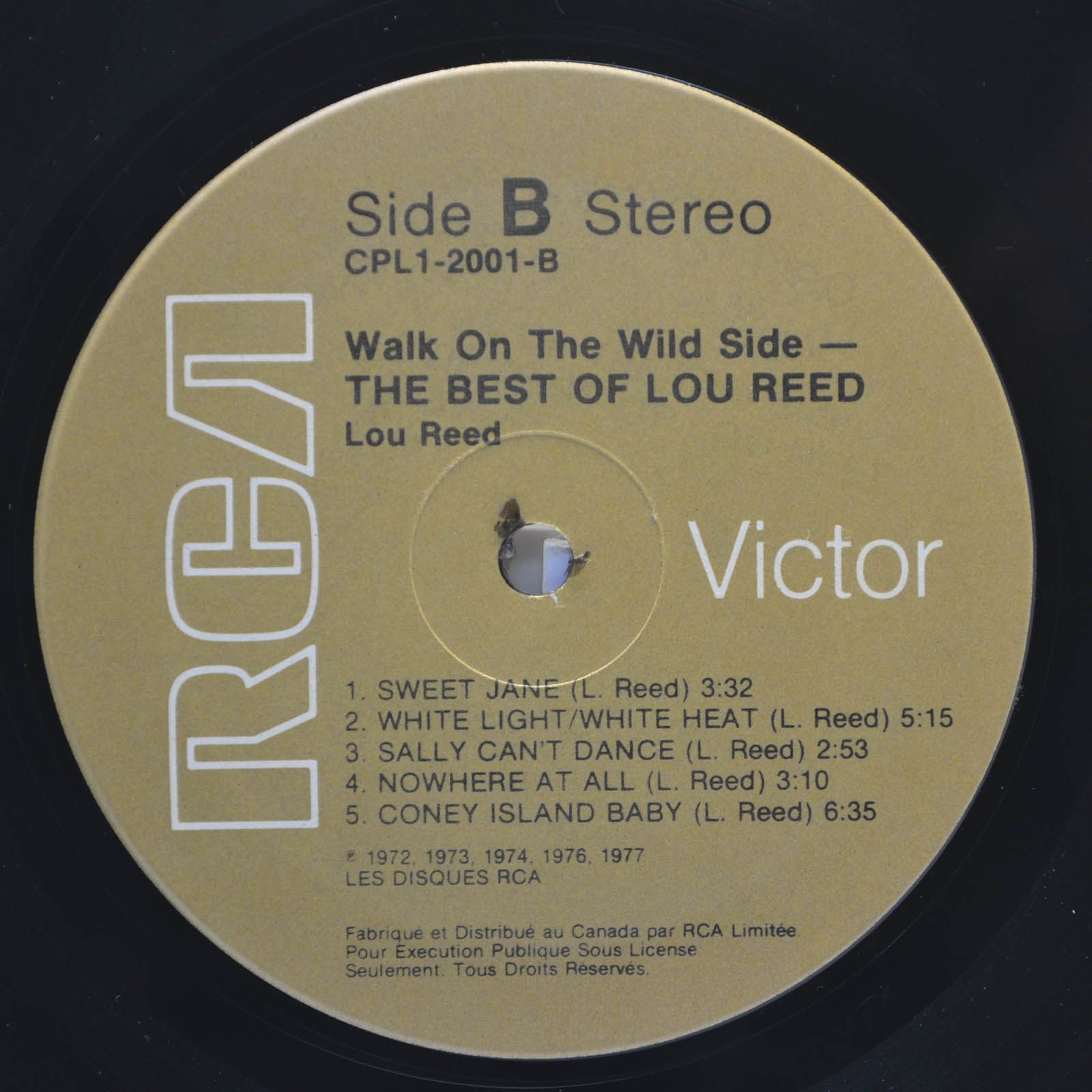 Lou Reed — Walk On The Wild Side - The Best Of Lou Reed, 1977