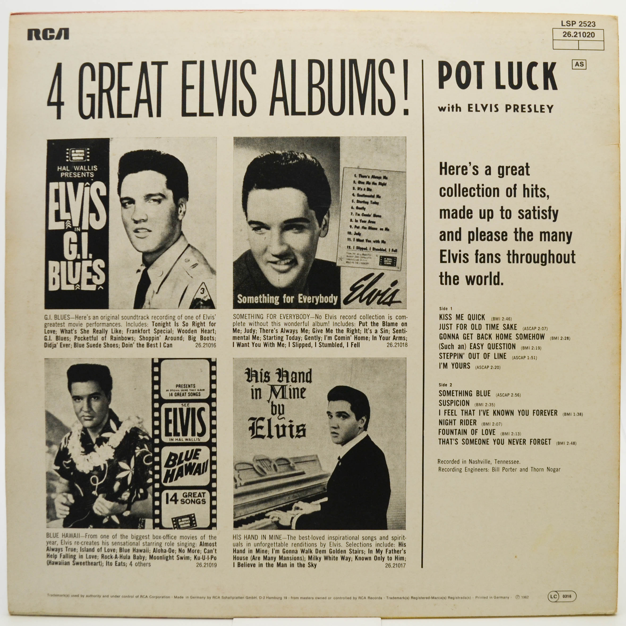 Elvis Presley — Pot Luck, 1962