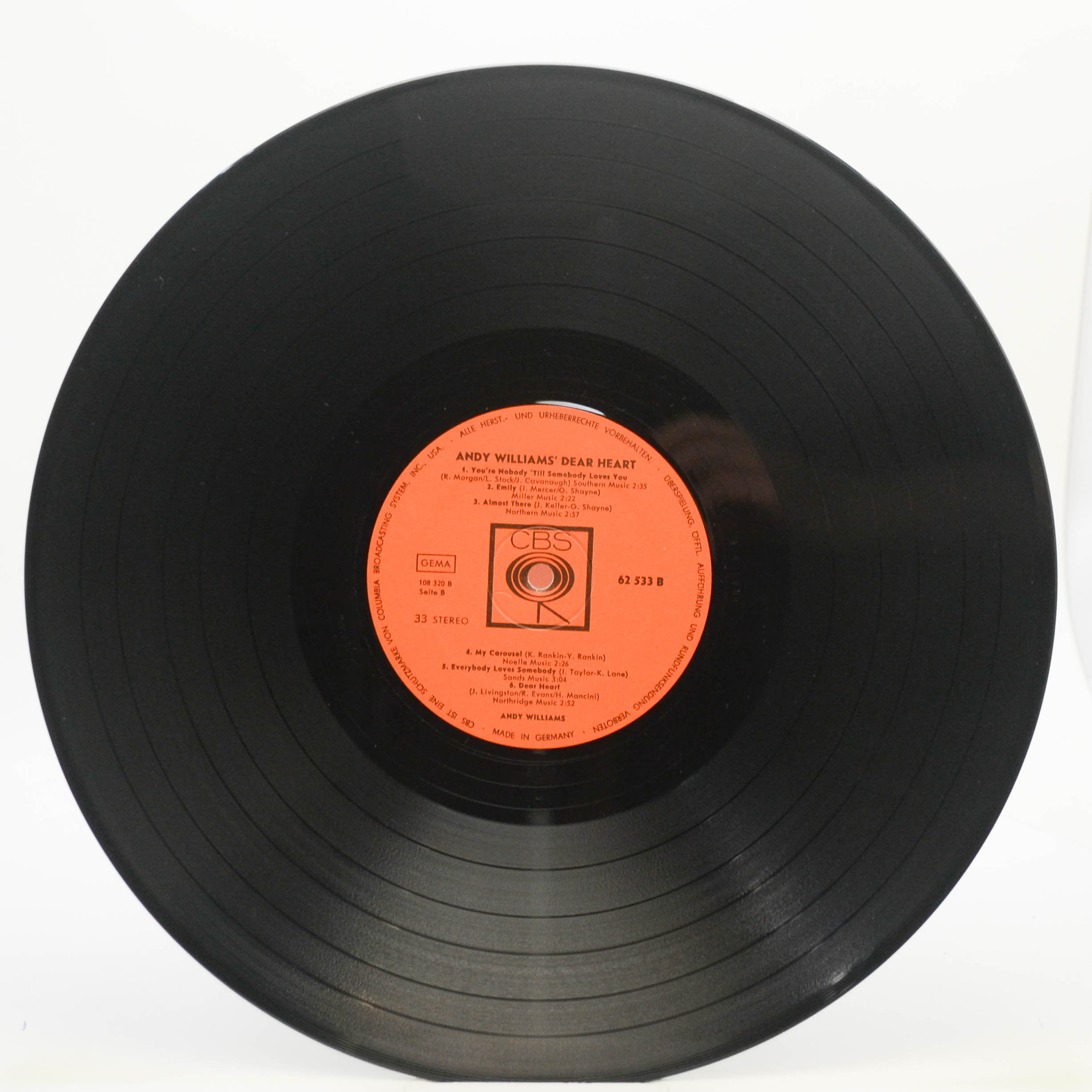 Виниловая пластинка Andy Williams — Andy Williams' Dear Heart, 1965