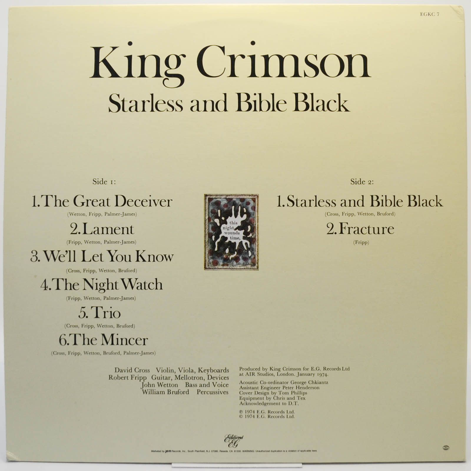 King Crimson — Starless And Bible Black (USA), 1974