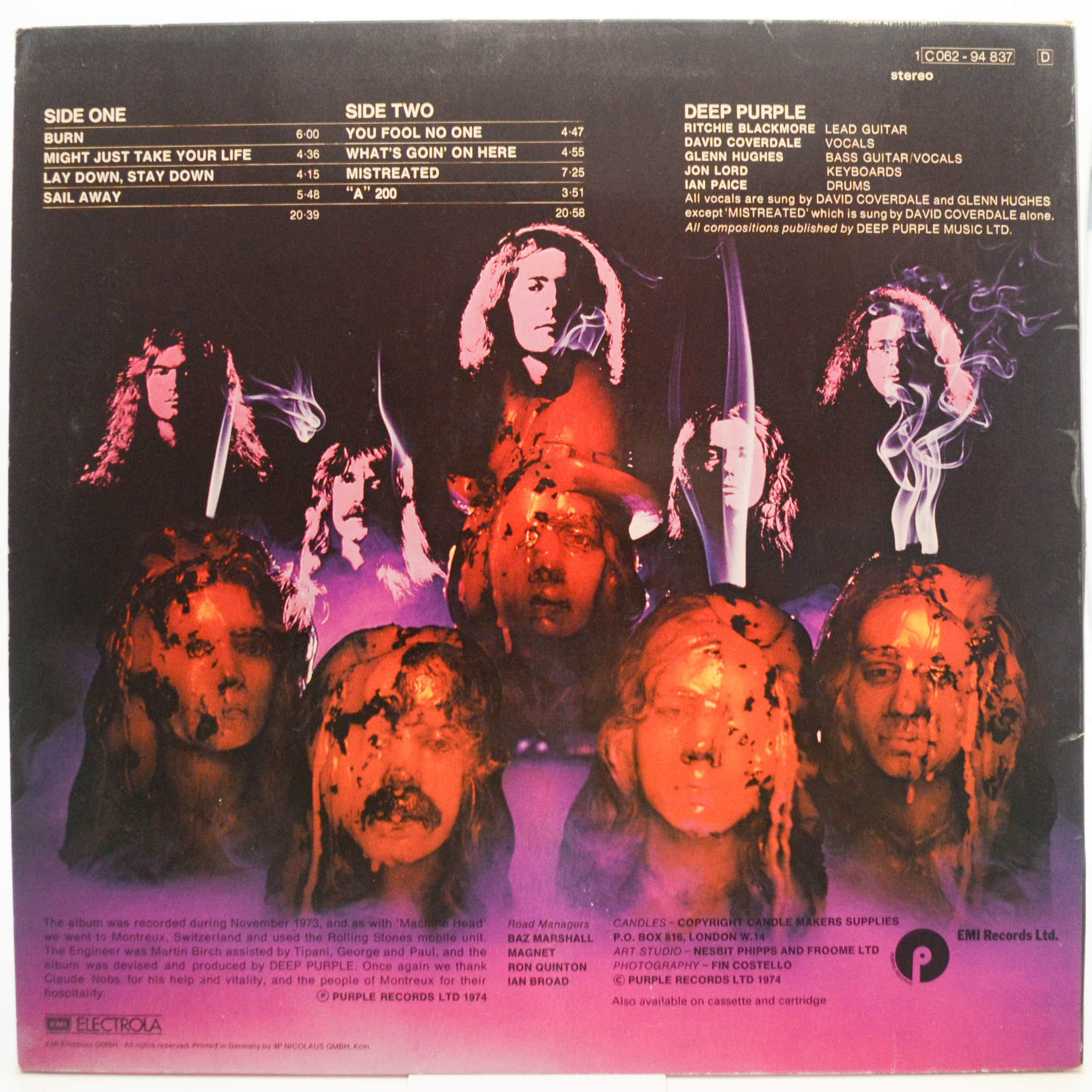 Виниловая пластинка Deep Purple — Burn, 1974