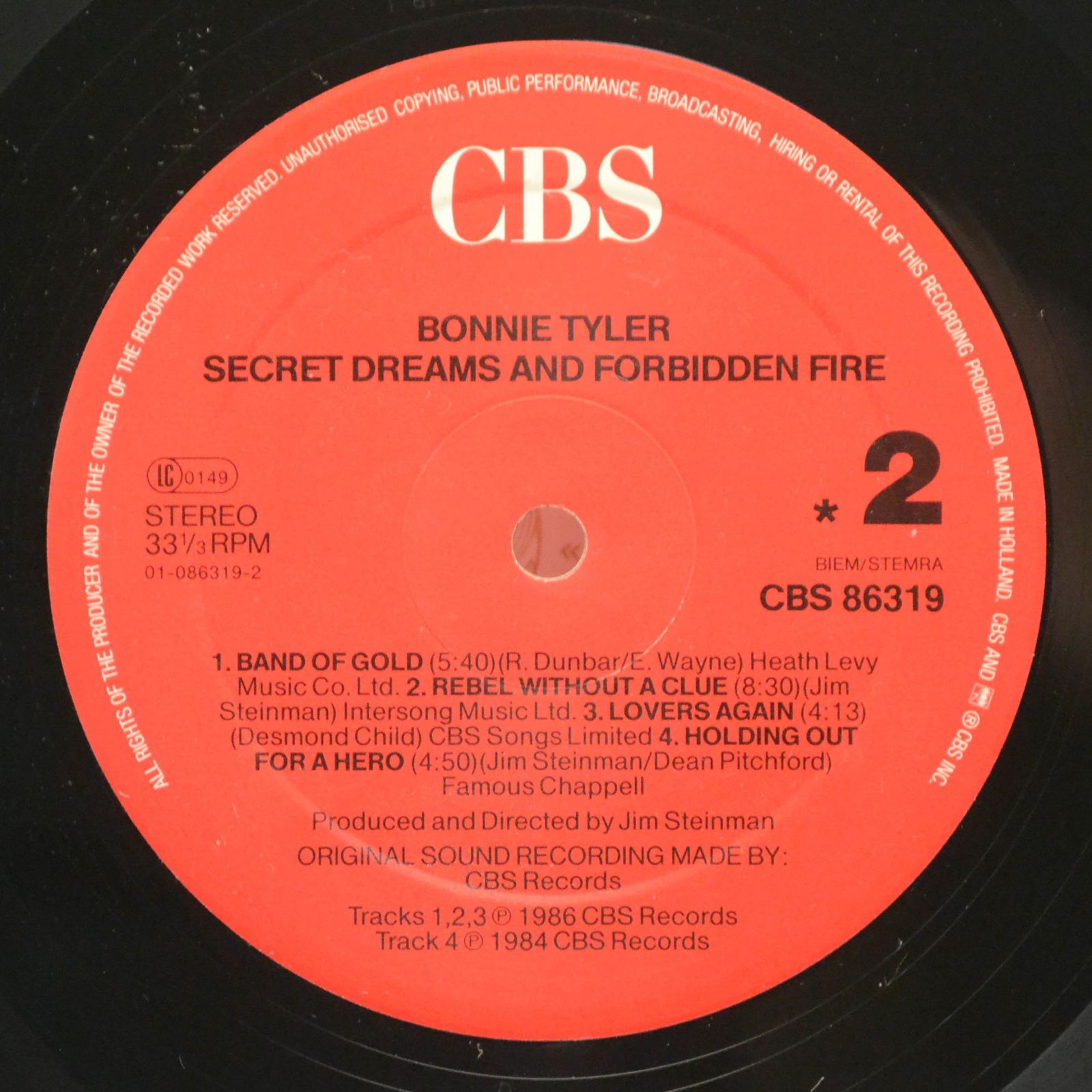 Bonnie Tyler — Secret Dreams And Forbidden Fire, 1986