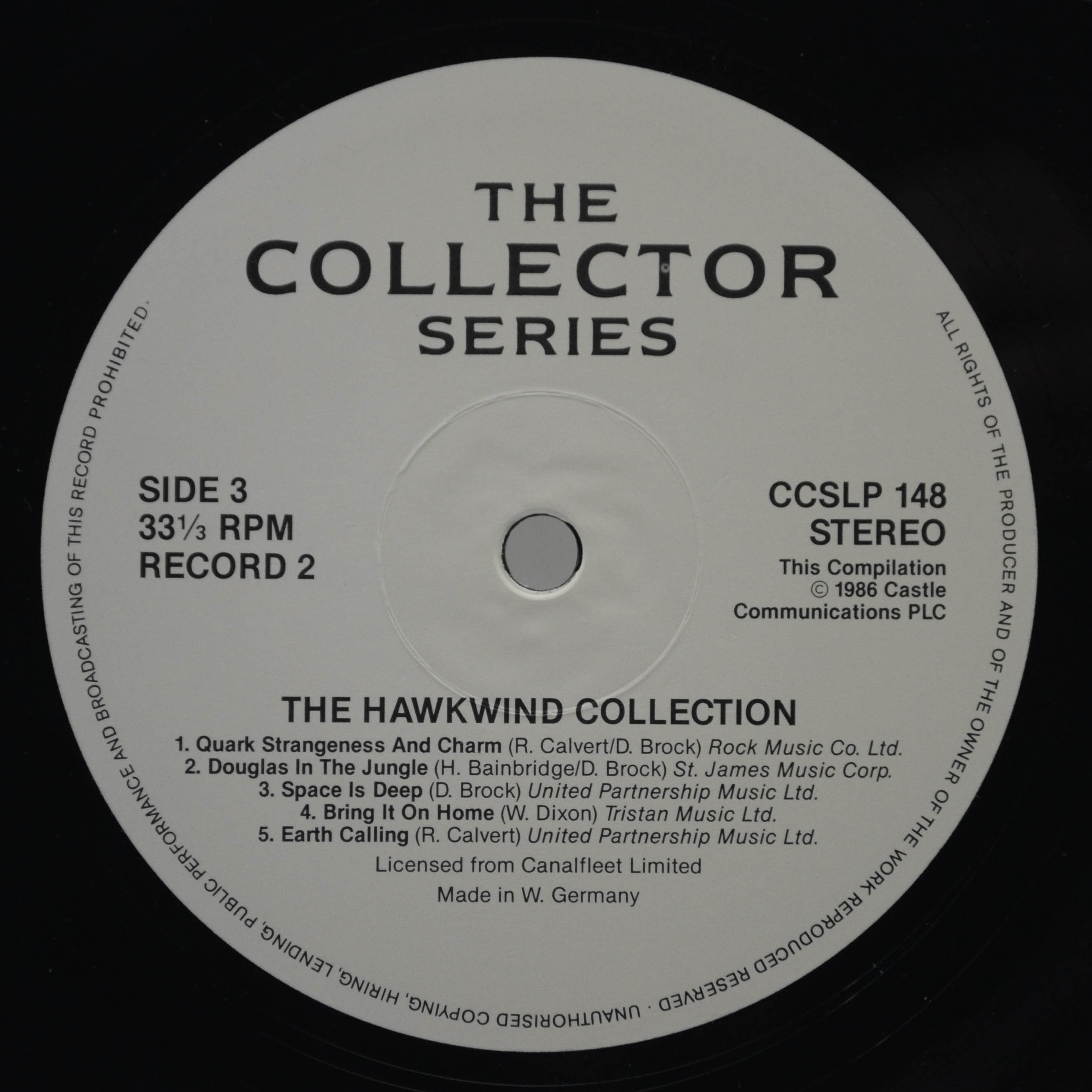 Hawkwind — The Hawkwind Collection (2LP, UK), 1986