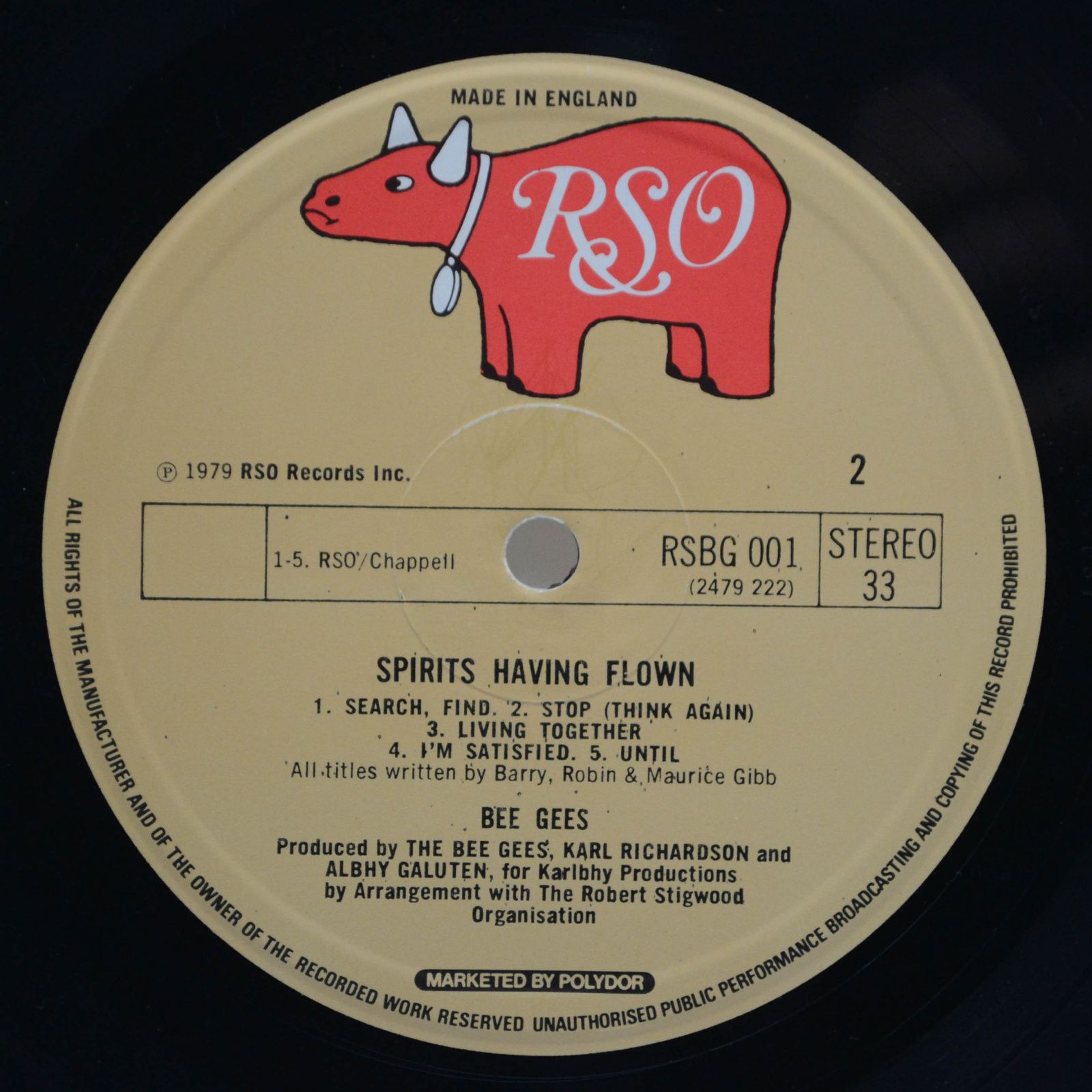 Bee Gees — Spirits Having Flown (1-st, UK), 1979