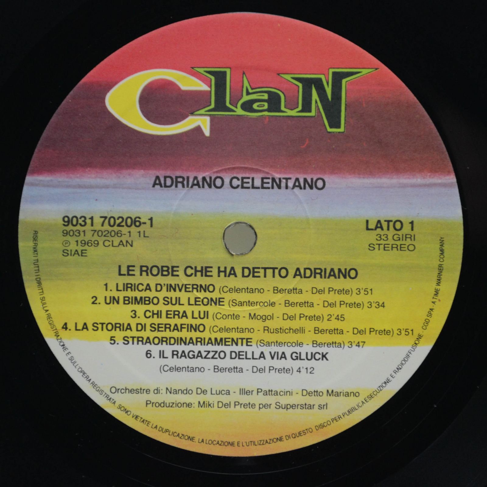 Adriano — Le Robe Che Ha Detto Adriano (1-st, Italy, Clan), 1991