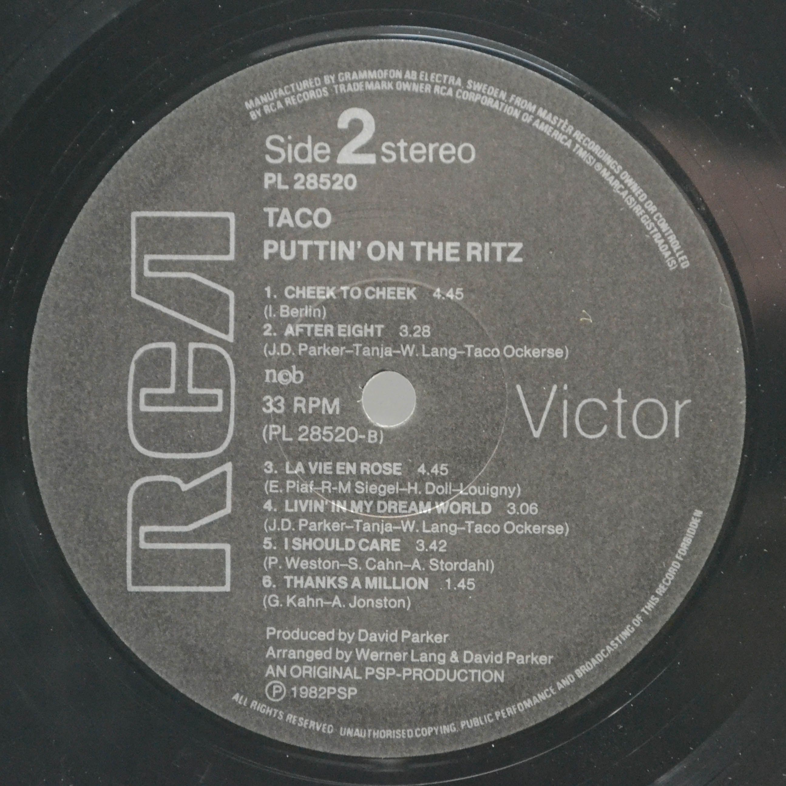 Taco — Puttin' On The Ritz!, 1982