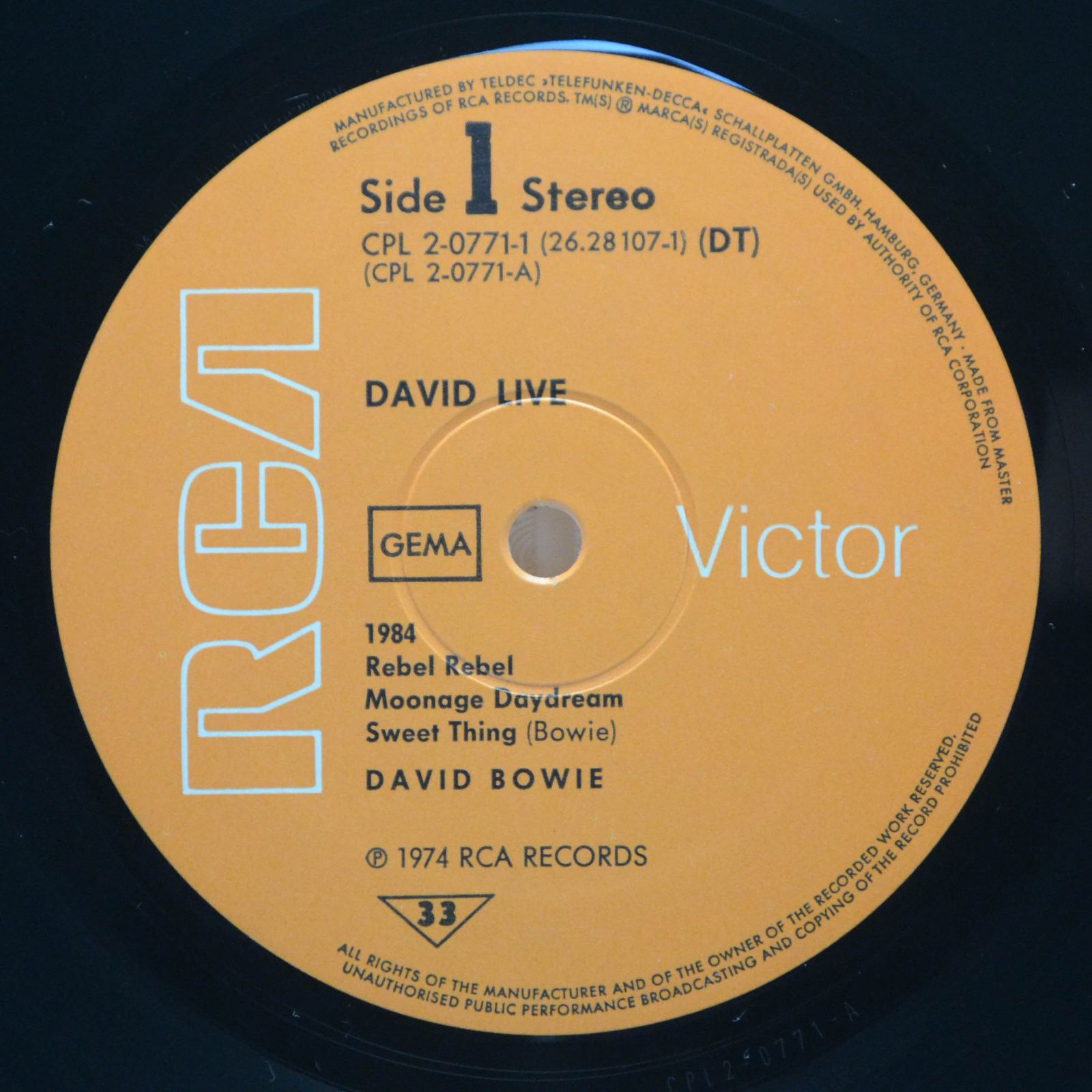 David Bowie — David Live (2LP), 1974