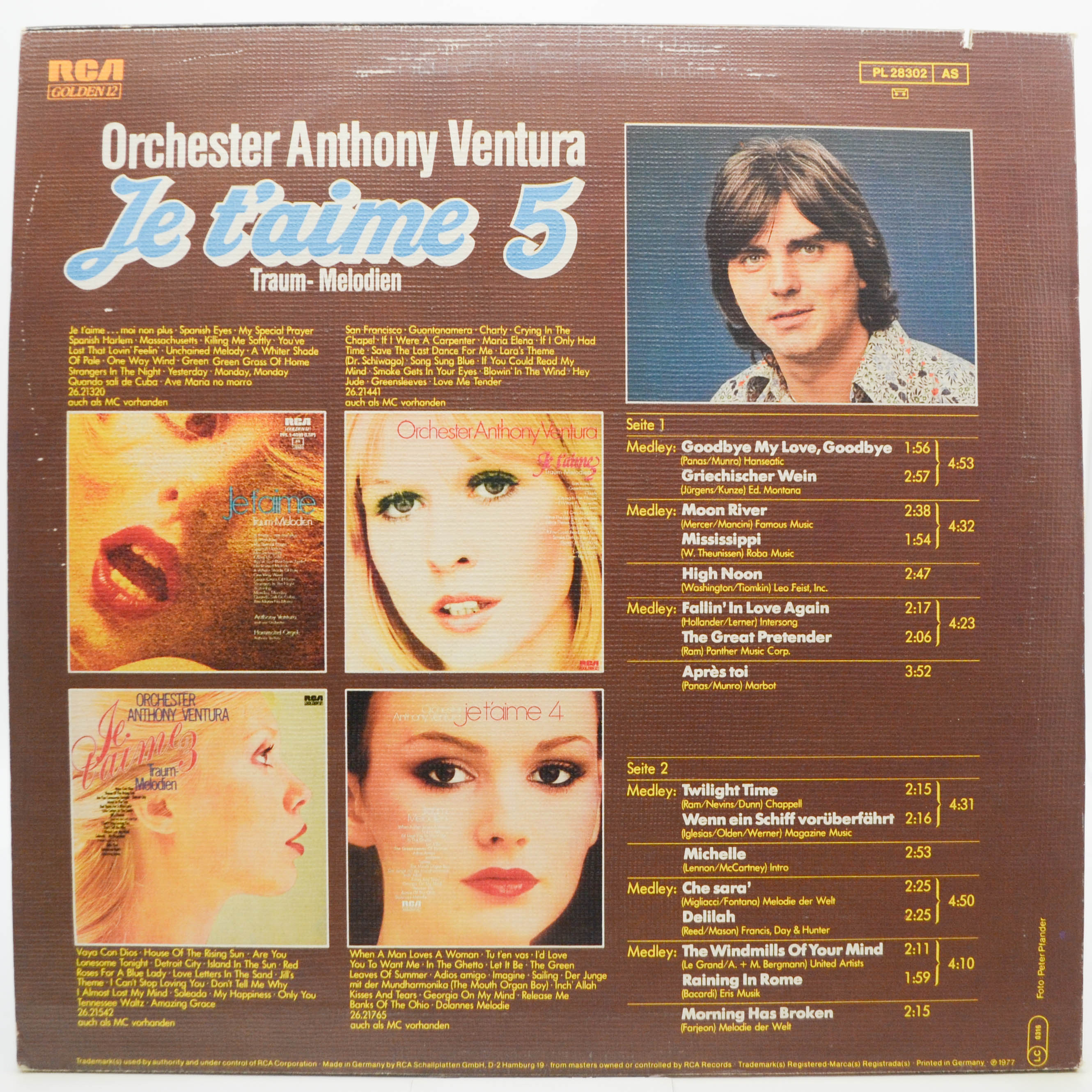 Виниловая пластинка Orchester Anthony Ventura — Je T'aime 5, 1977