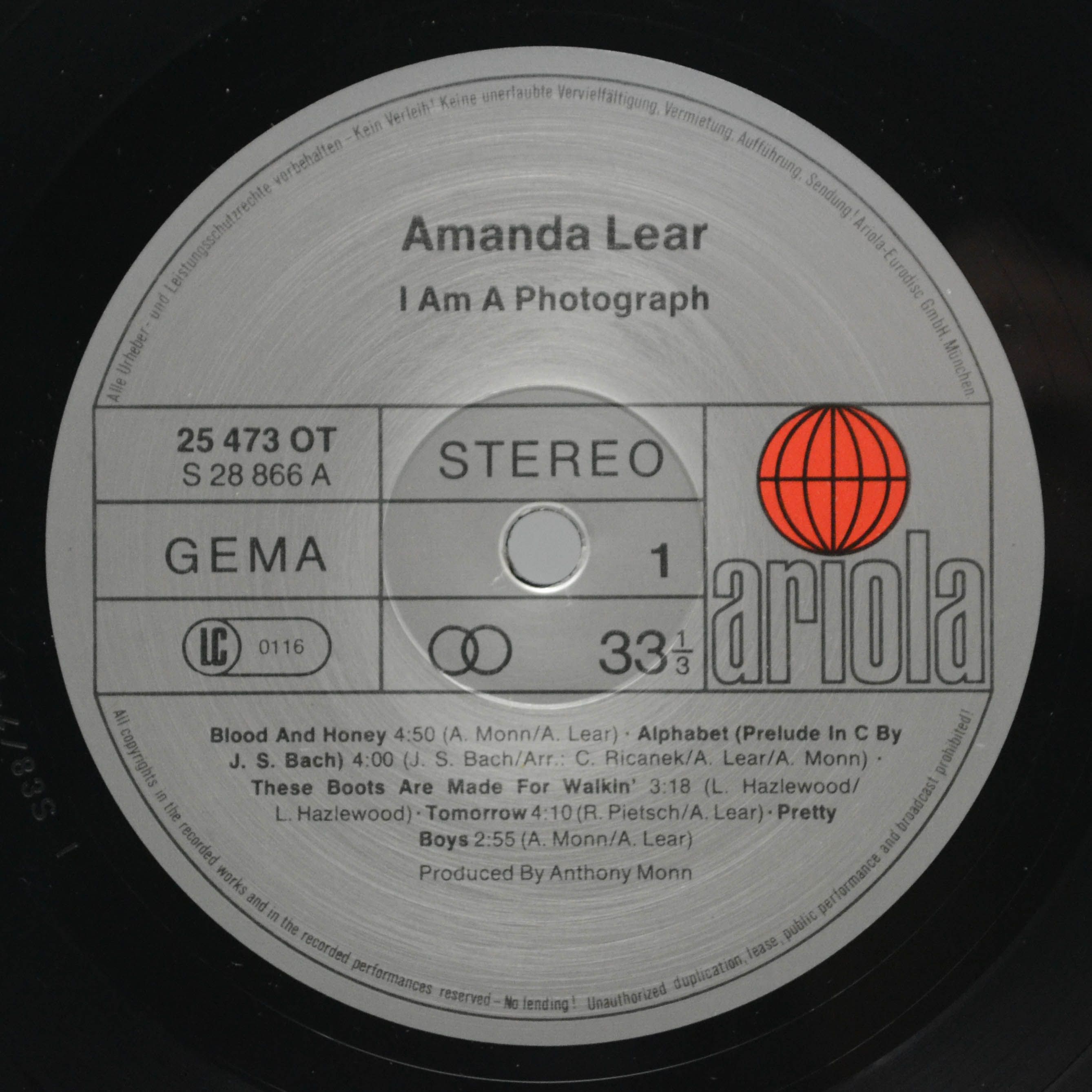 Amanda Lear — I Am A Photograph, 1977