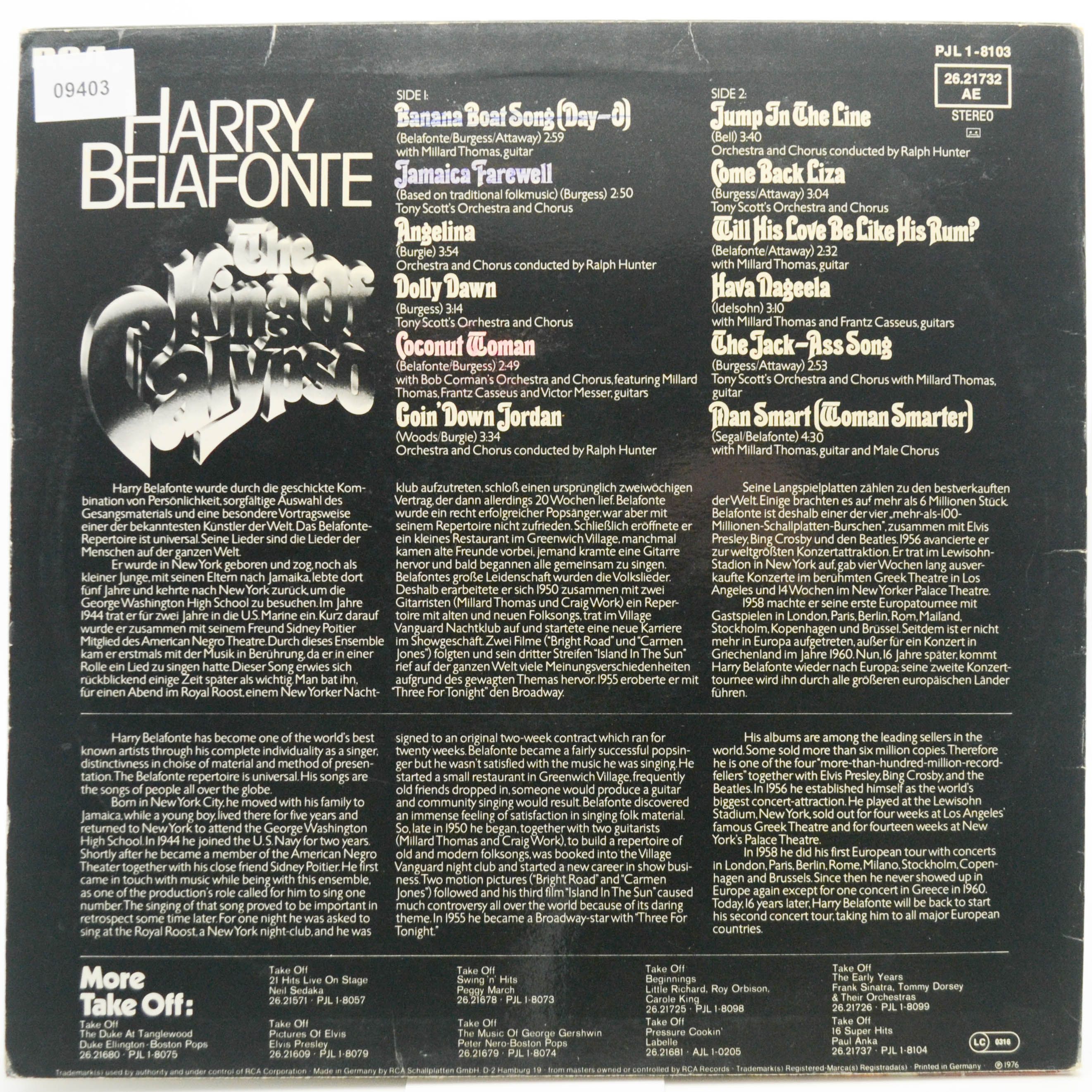 Harry Belafonte — The King Of Calypso, 1976