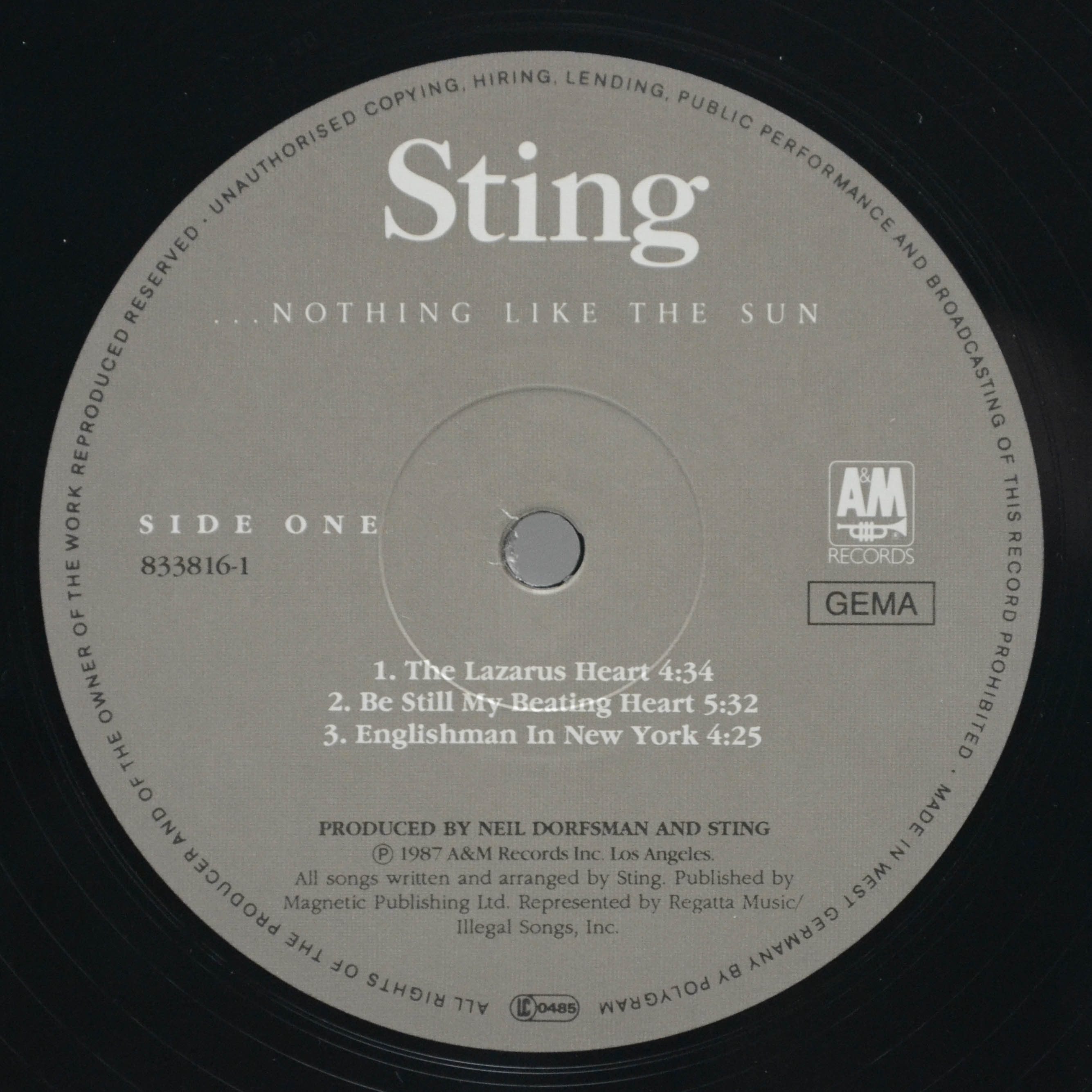 Sting — ...Nothing Like The Sun (2LP), 1987