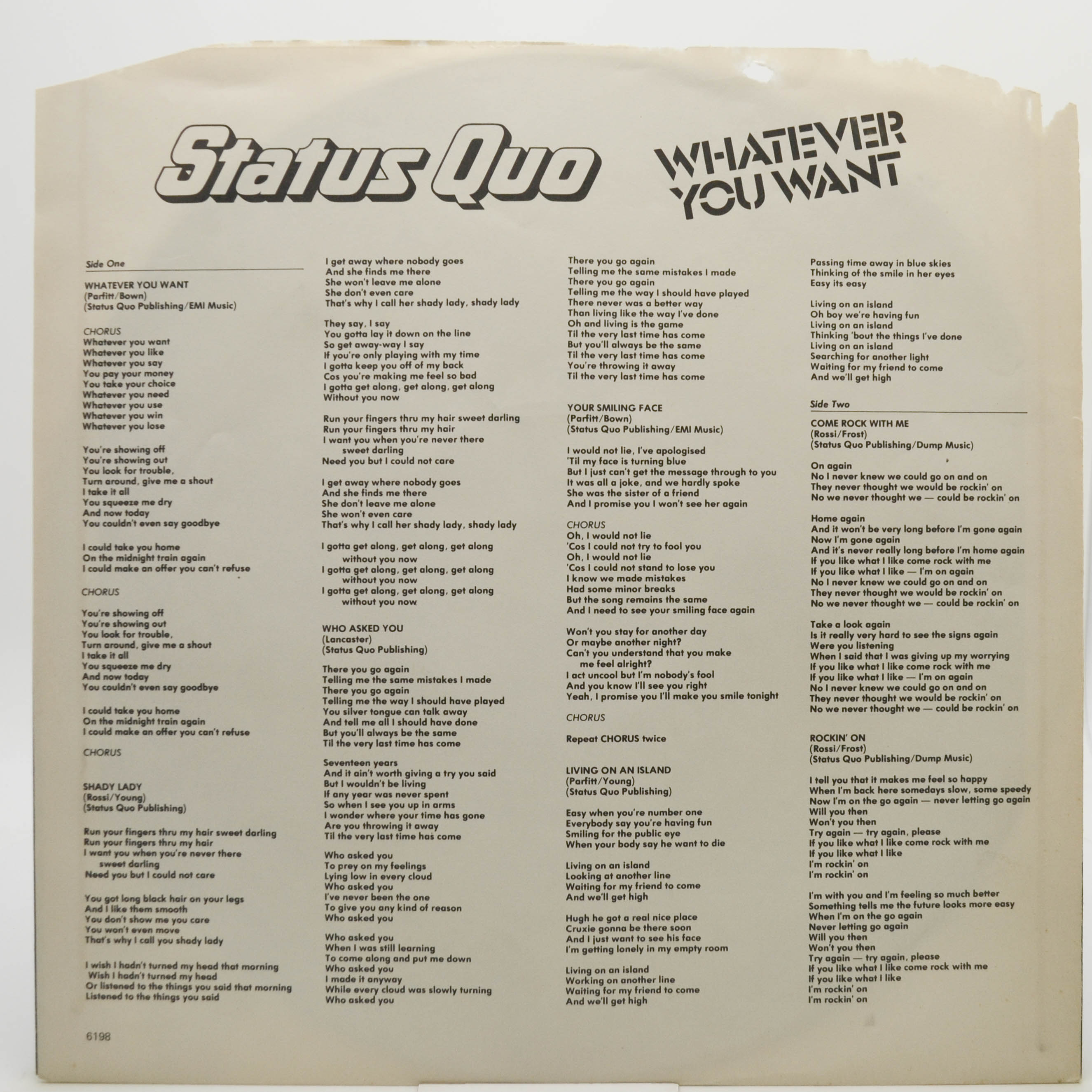 Status Quo — Whatever You Want, 1979