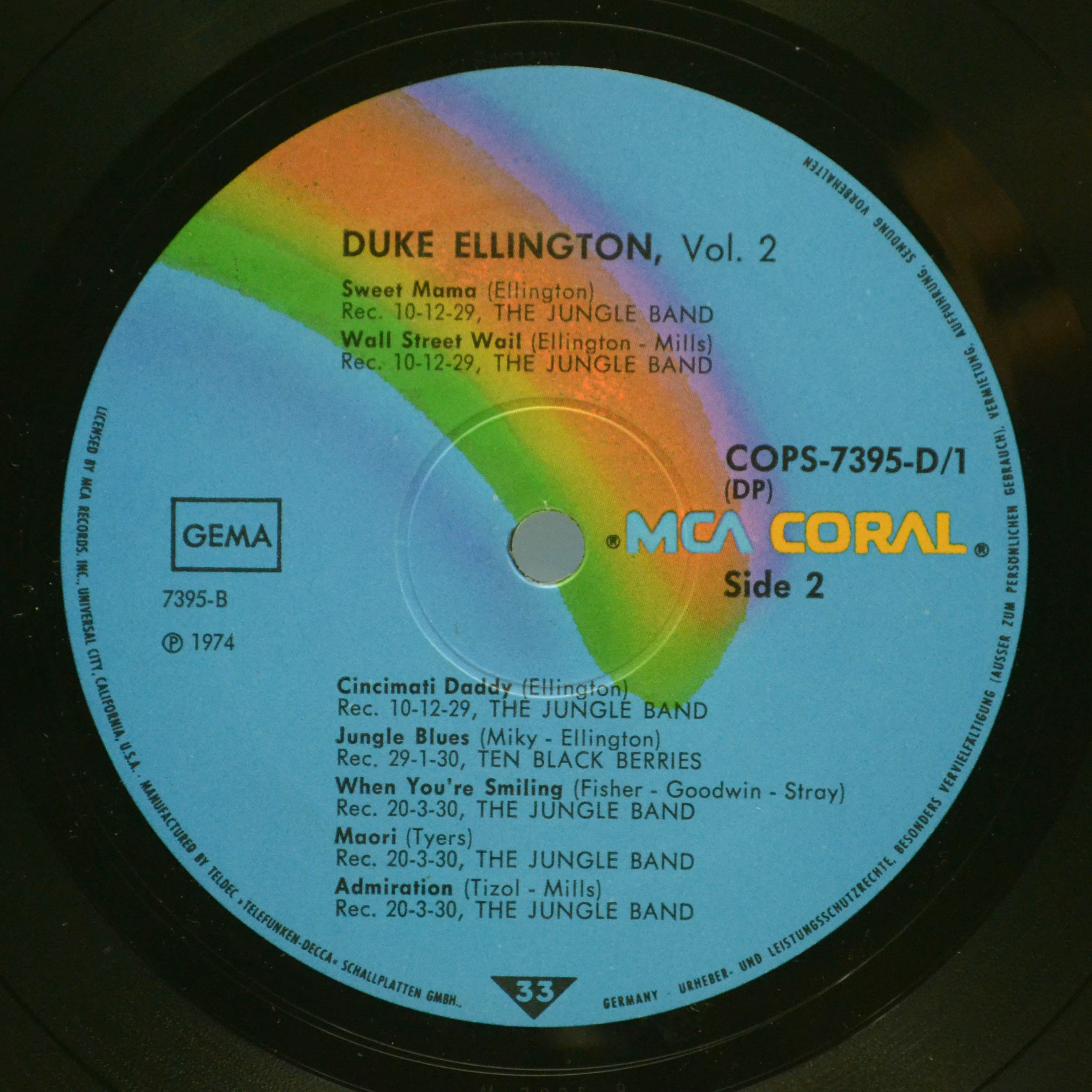 Duke Ellington — Vol. 2 (1929-1931) (2LP), 1974