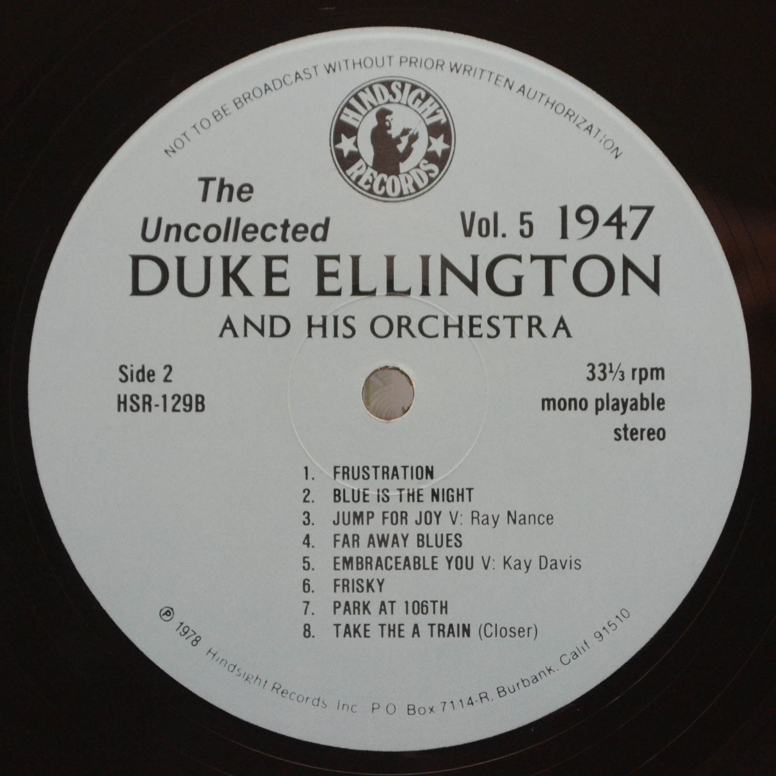 Duke Ellington And His Orchestra — The Uncollected Duke Ellington And His Orchestra Volume 5 - 1947, 1978