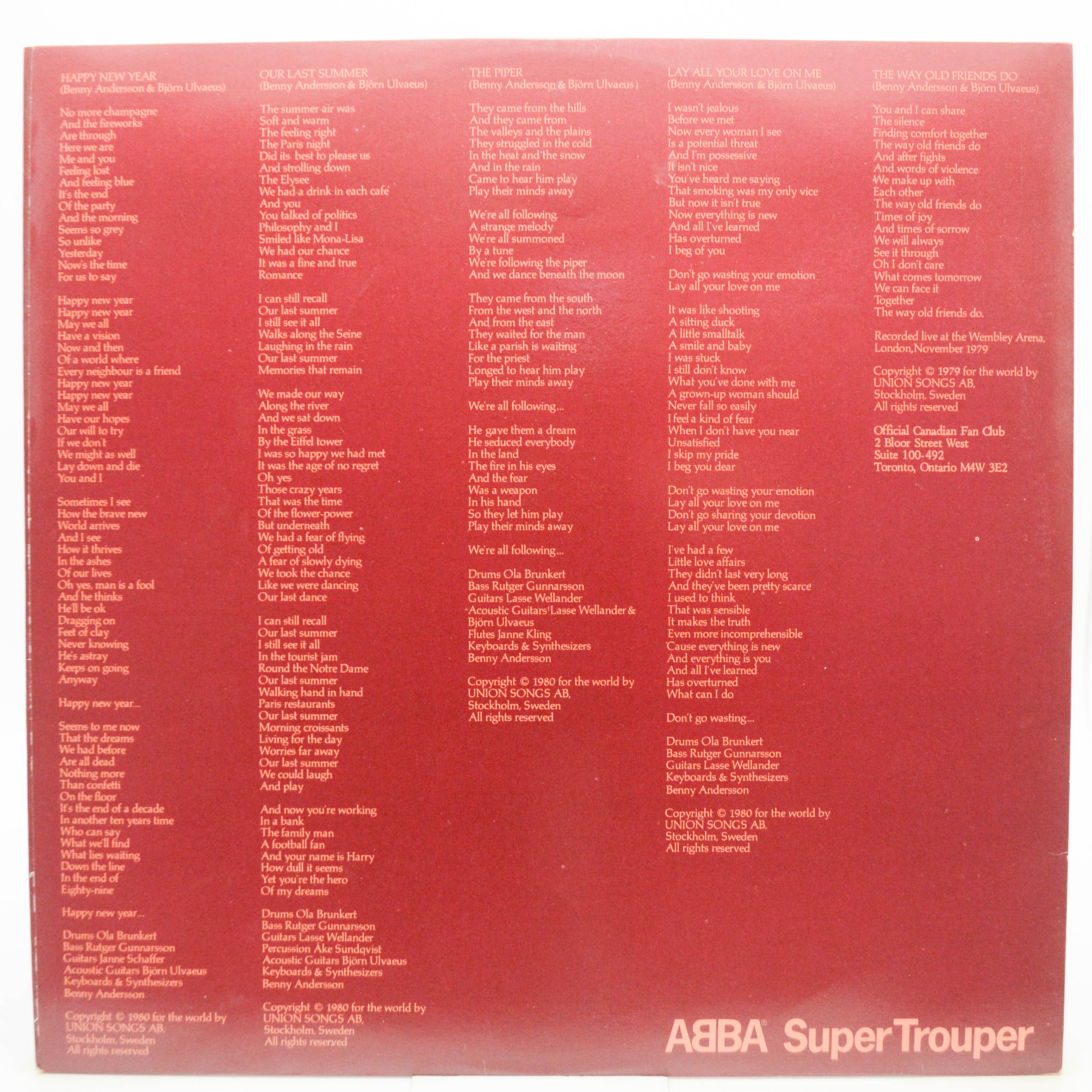 ABBA — Super Trouper, 1980