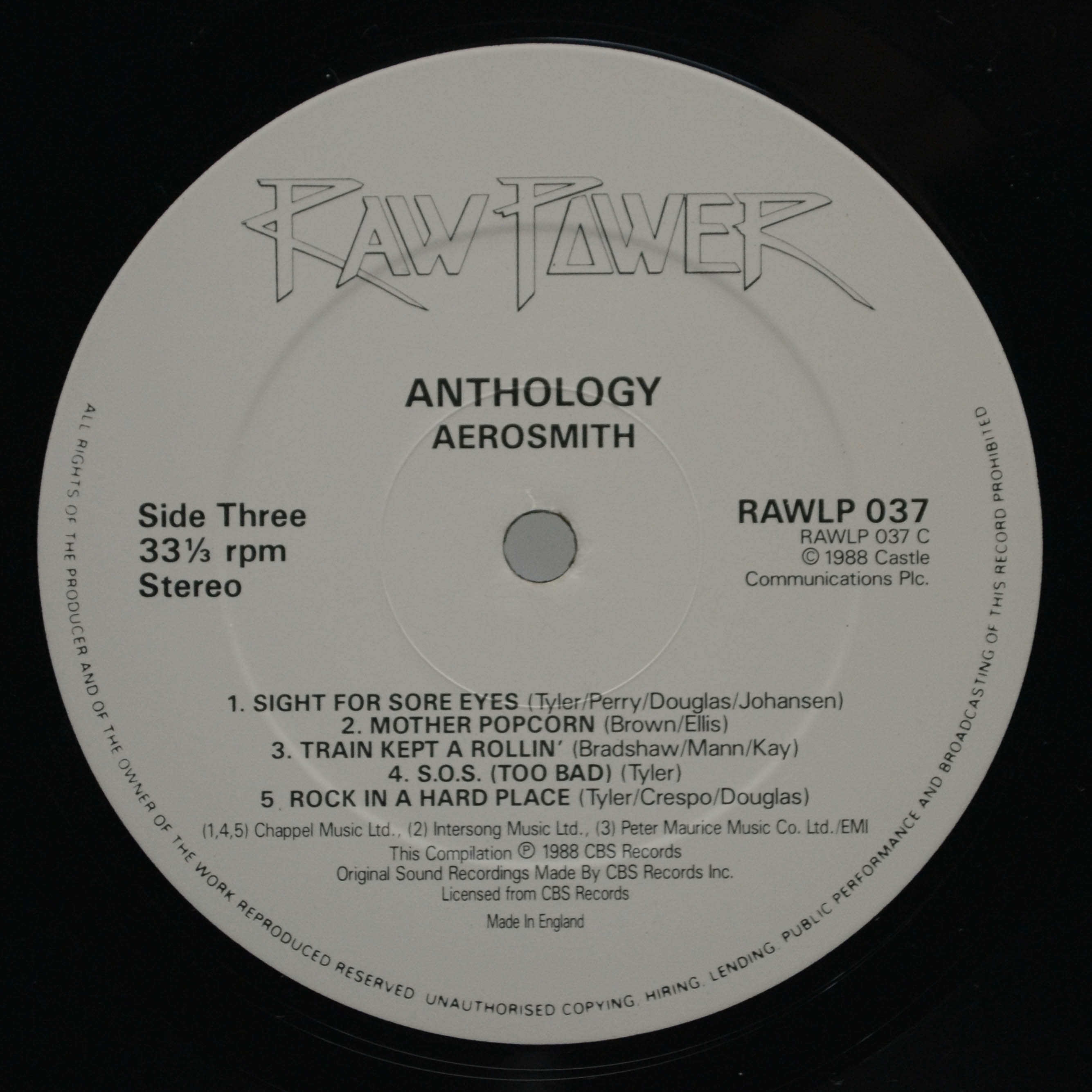 Aerosmith — Anthology (2LP, UK), 1988