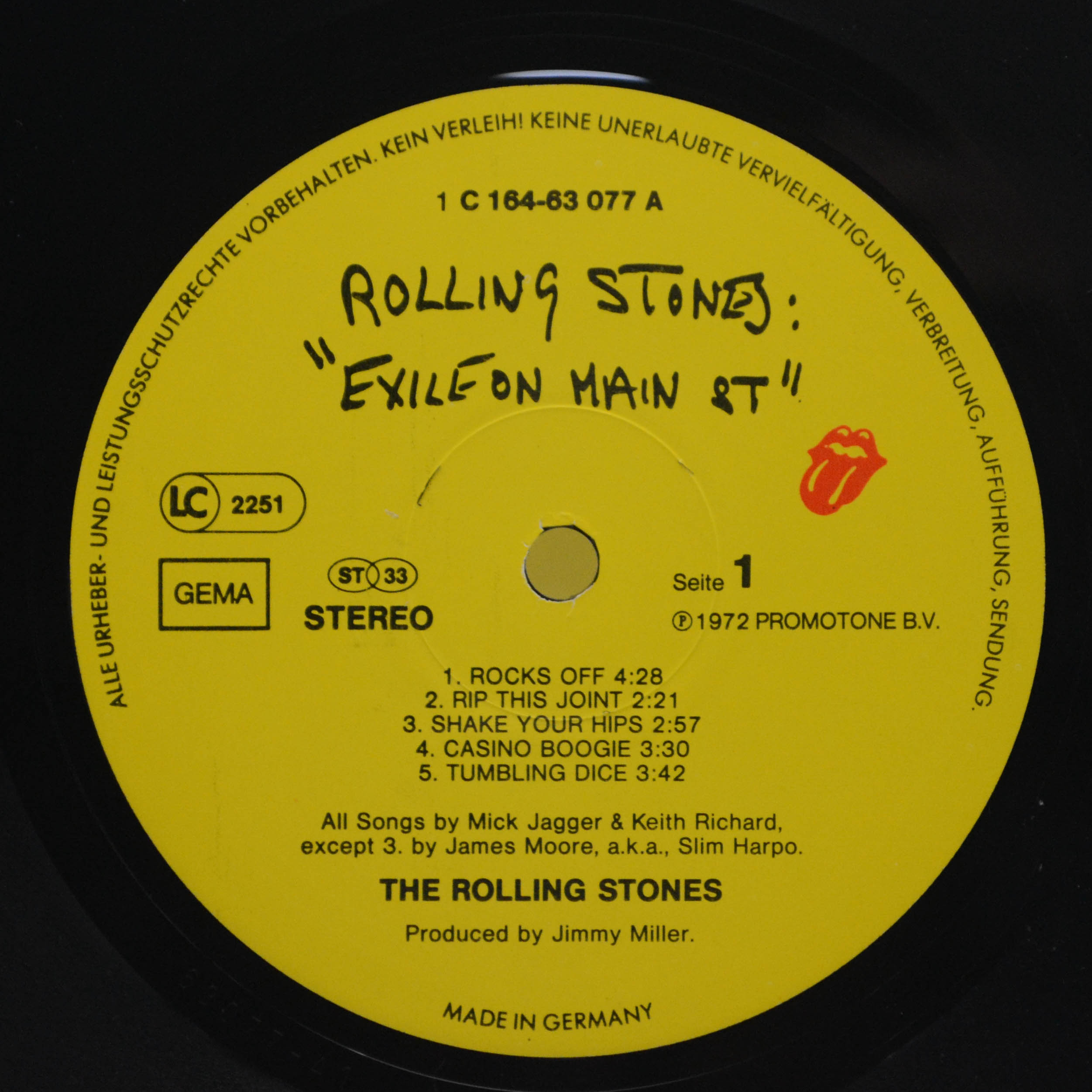 Виниловая пластинка Rolling Stones — Exile On Main St. (2LP), 1972