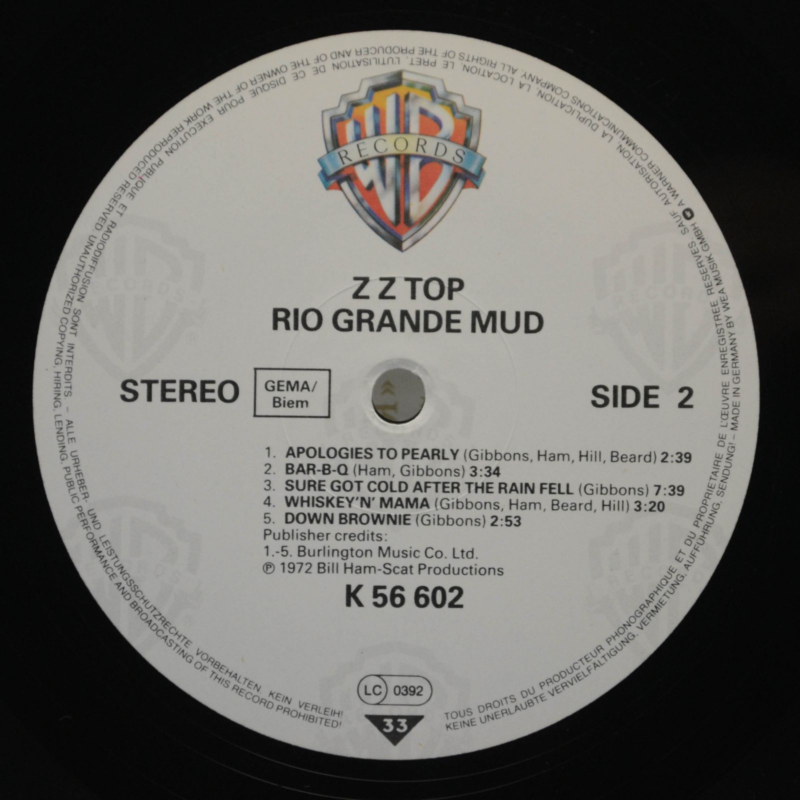 ZZ Top — Rio Grande Mud, 1972