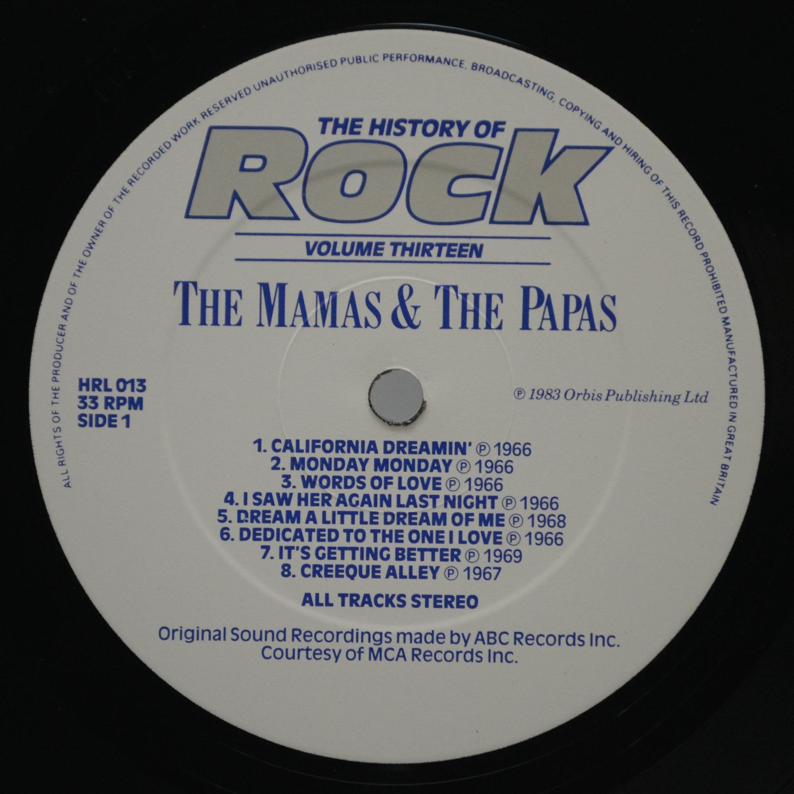 Mamas & The Papas / The Lovin' Spoonful / The Steve Miller Band / The Byrds — The History Of Rock (Volume Thirteen) (2LP, UK), 1983